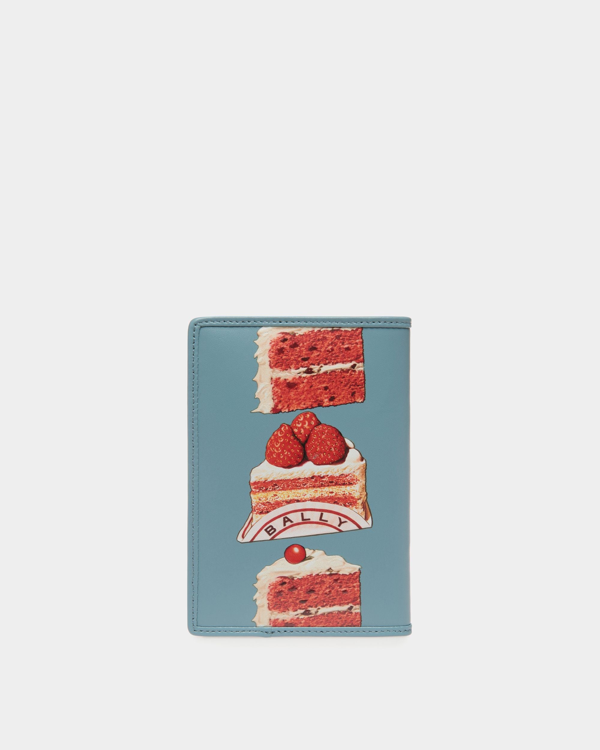 Reisepassetui Aus Leder In Medium Blue Mit Bally-Cake-Print - Damen - Bally - 02