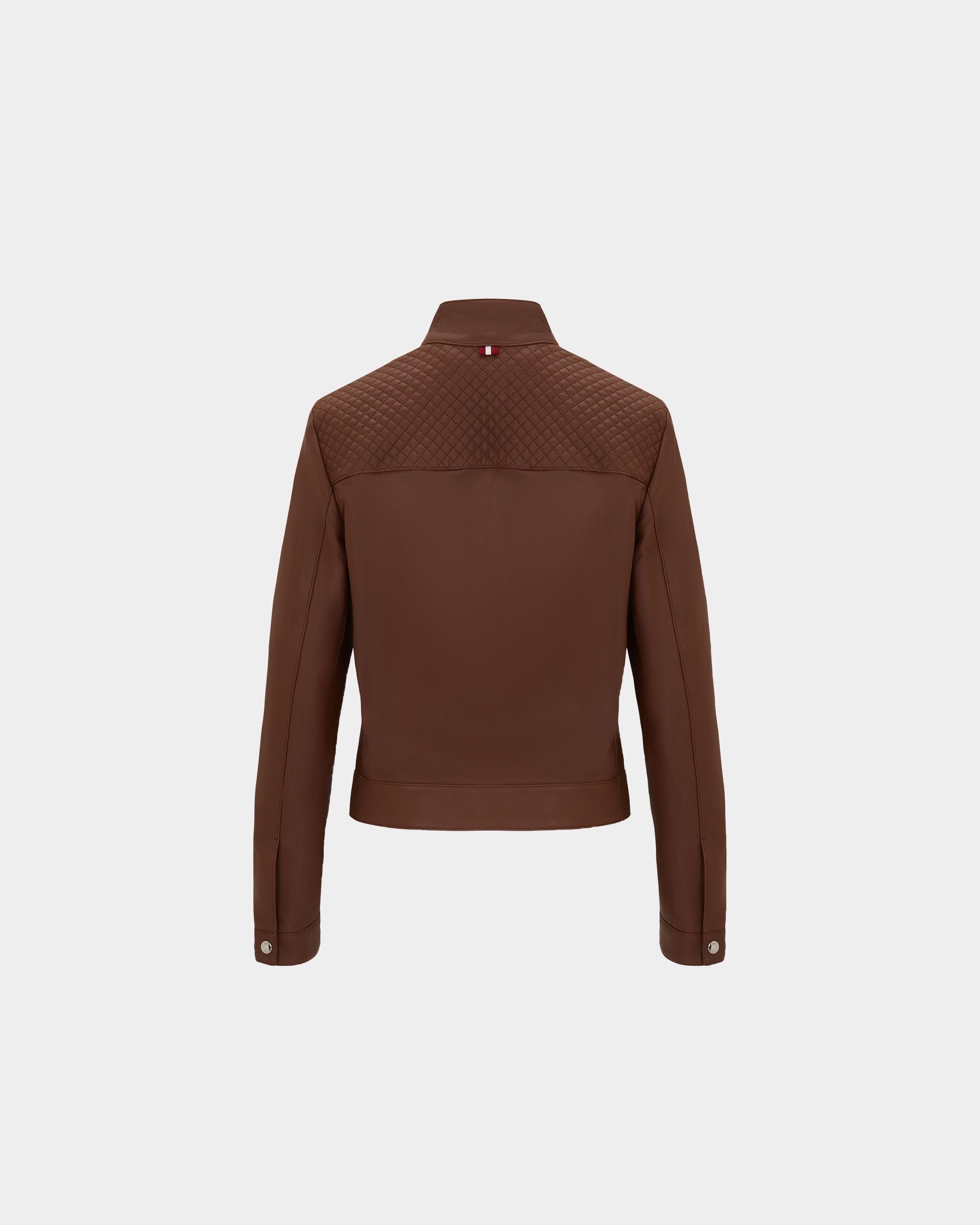 Women's Brown Leather Jacket - Damen - Bally - 05