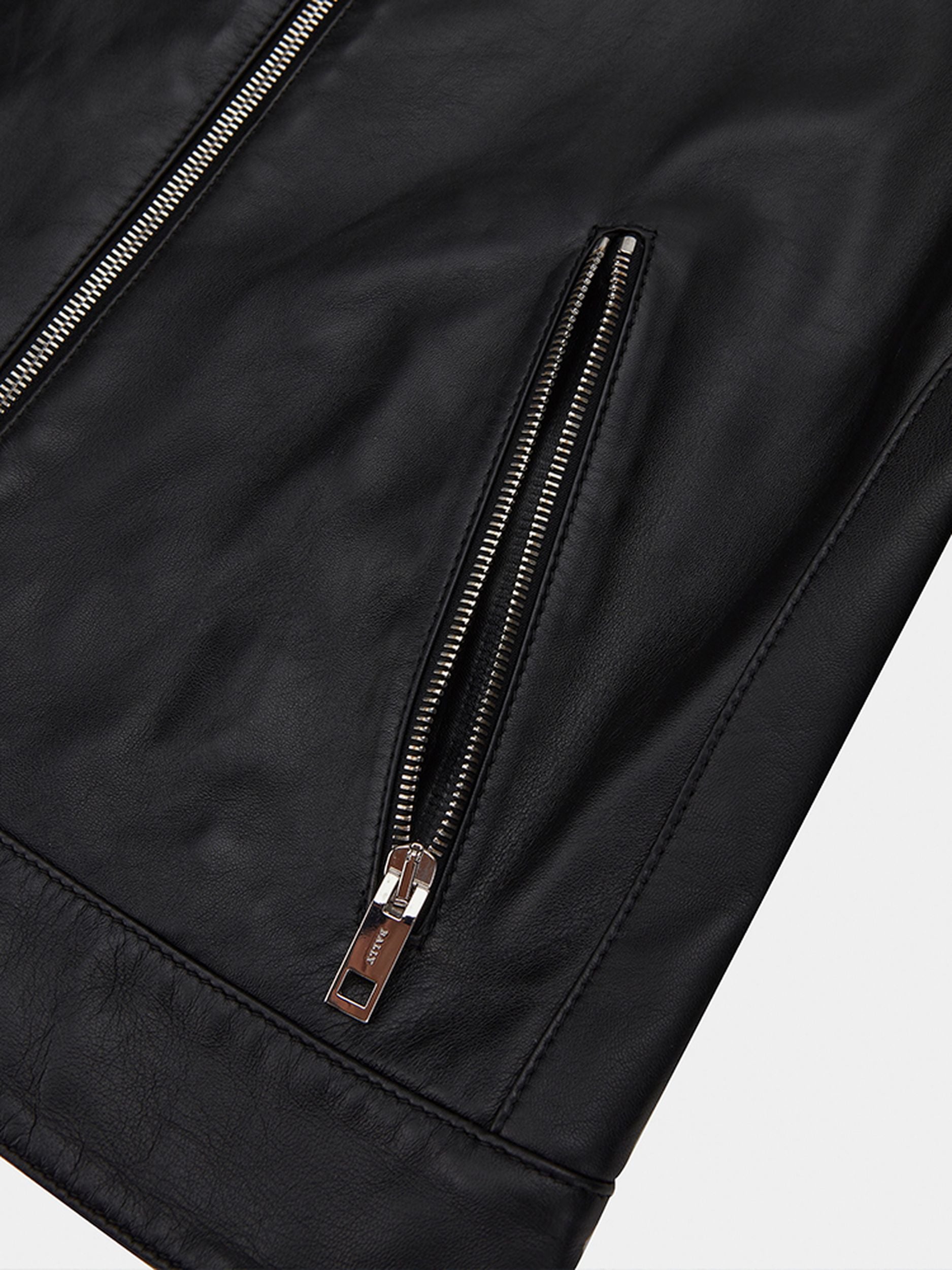 Women's Black Leather Jacket - Damen - Bally - 02