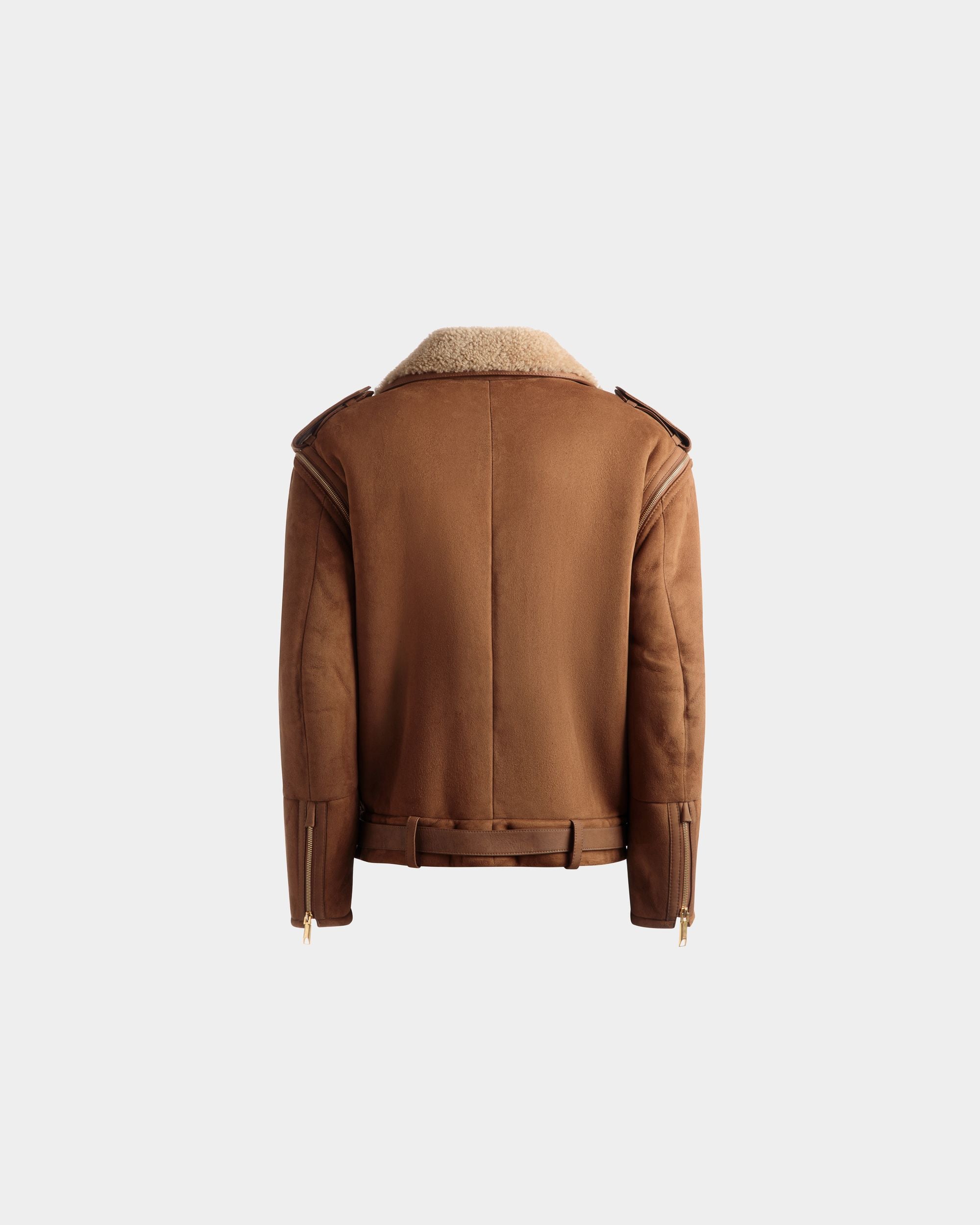 Zweireihige Lammfelljacke Aus Veloursleder In Braun - Damen - Bally - 07