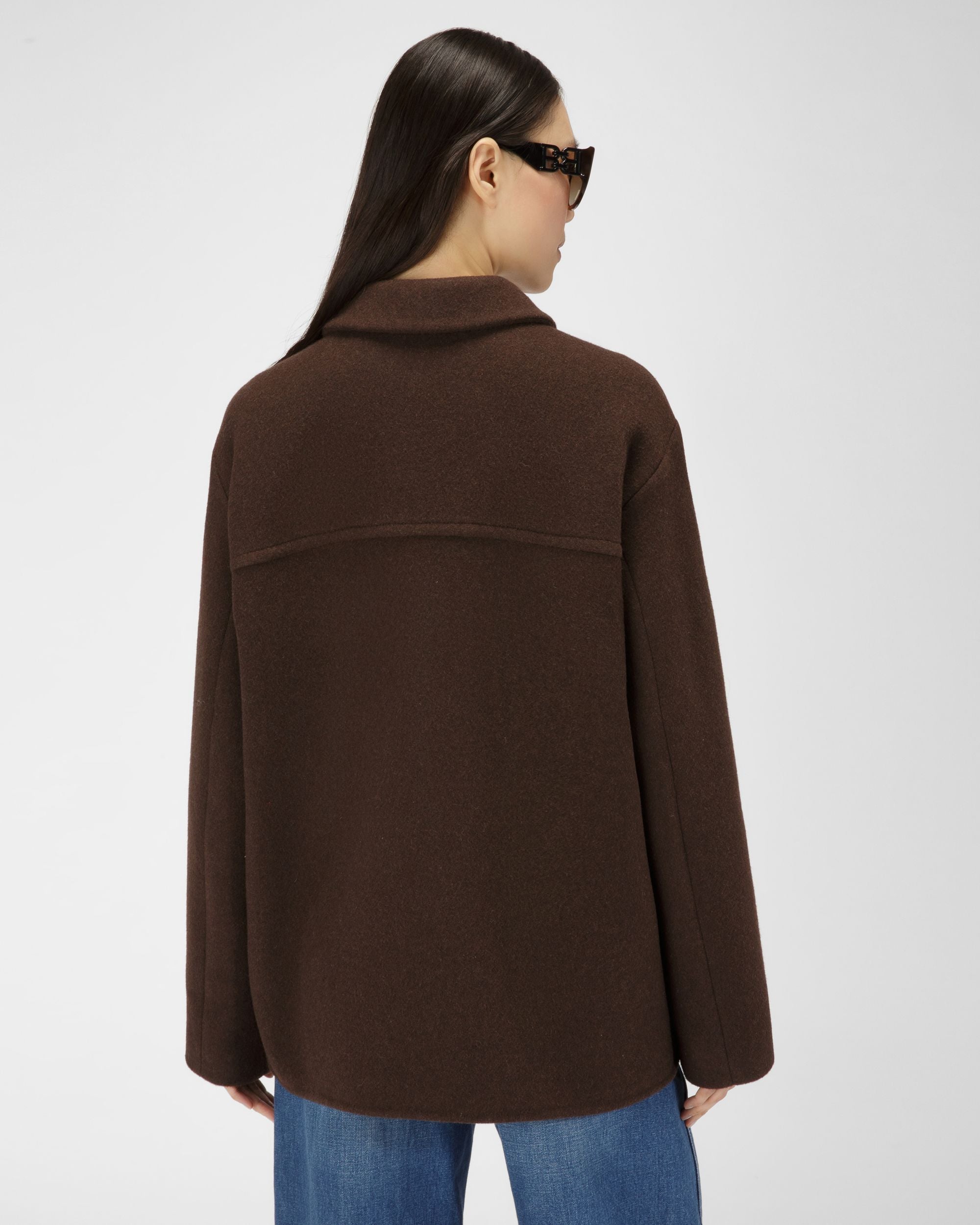 Jacke Aus Wollmischgewebe In Ebenholzbraun - Damen - Bally - 03