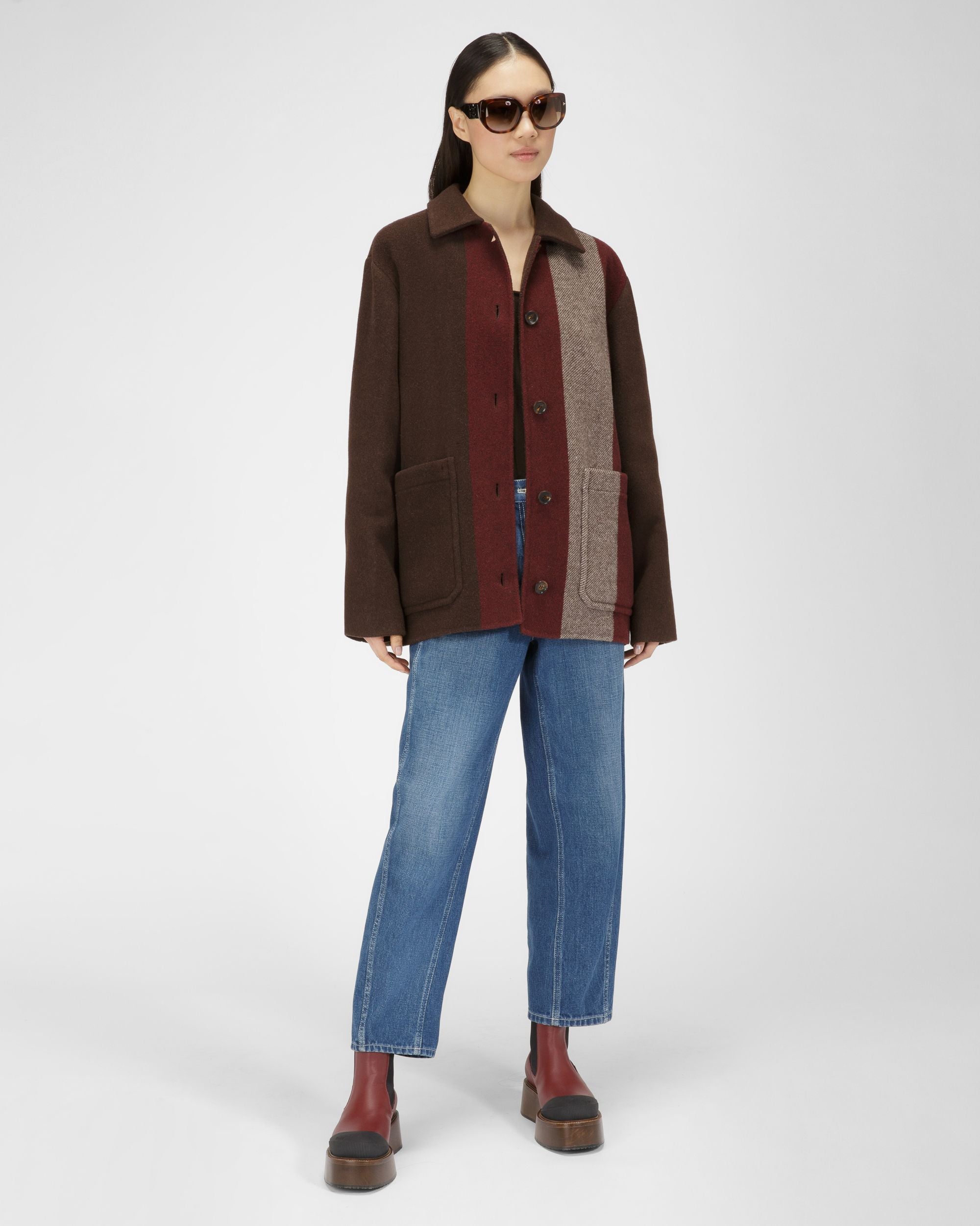 Jacke Aus Wollmischgewebe In Ebenholzbraun - Damen - Bally - 05