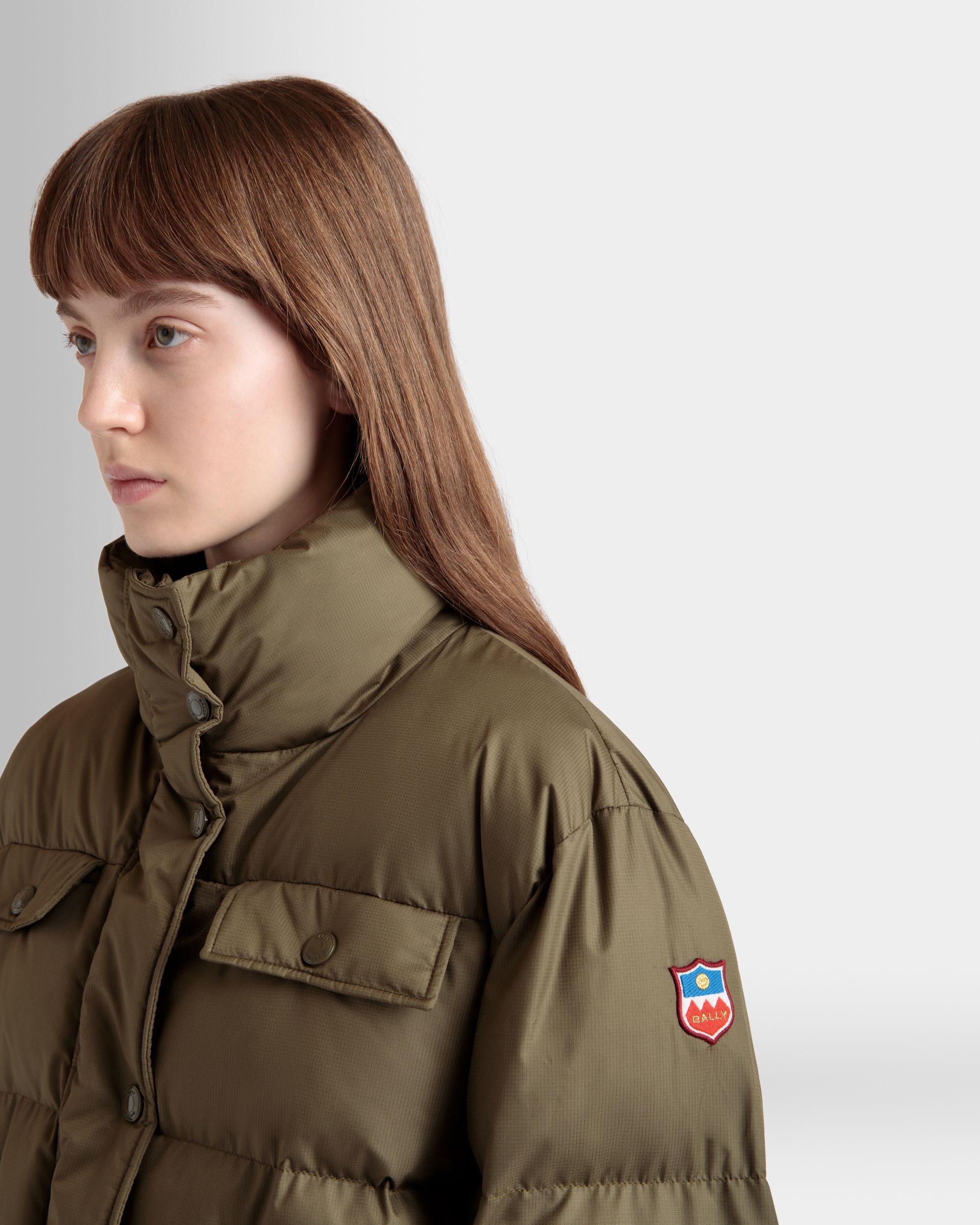 Steppjacke Aus Nylon In Olive Green - Damen - Bally - 04