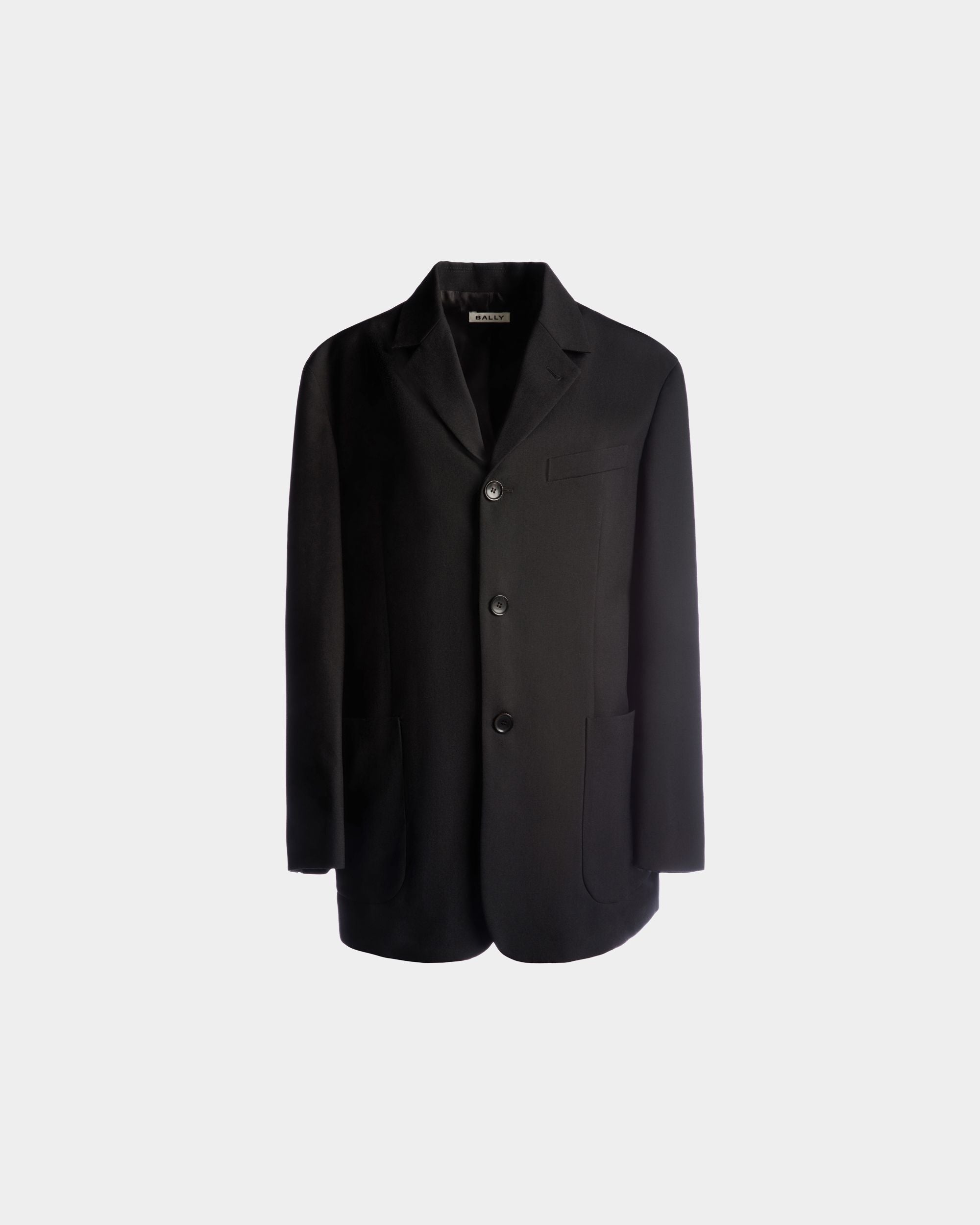 Einreihige Jacke Aus Wolle In Schwarz - Damen - Bally - 01