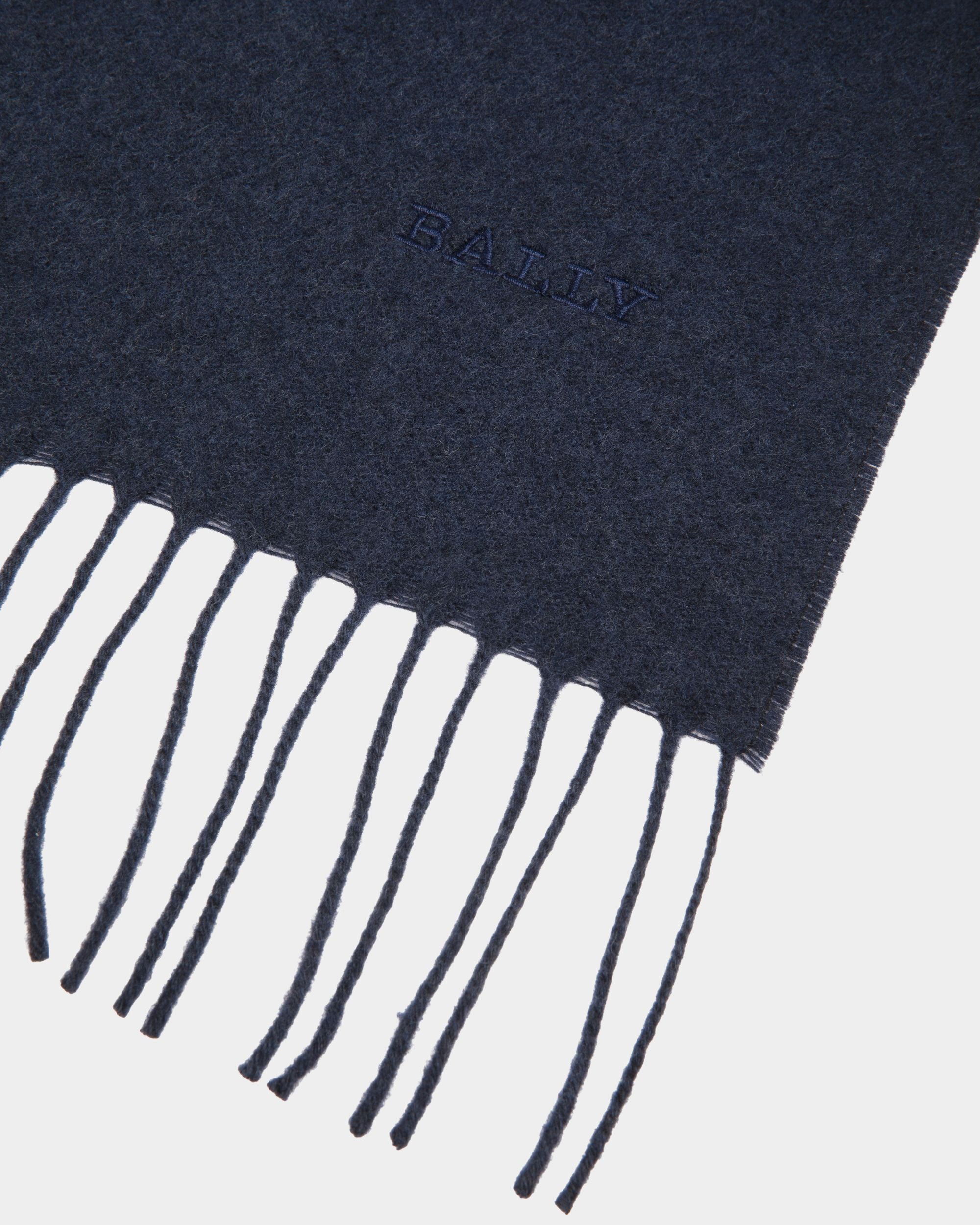 Scarf In Wool Blue - Damen - Bally - 02