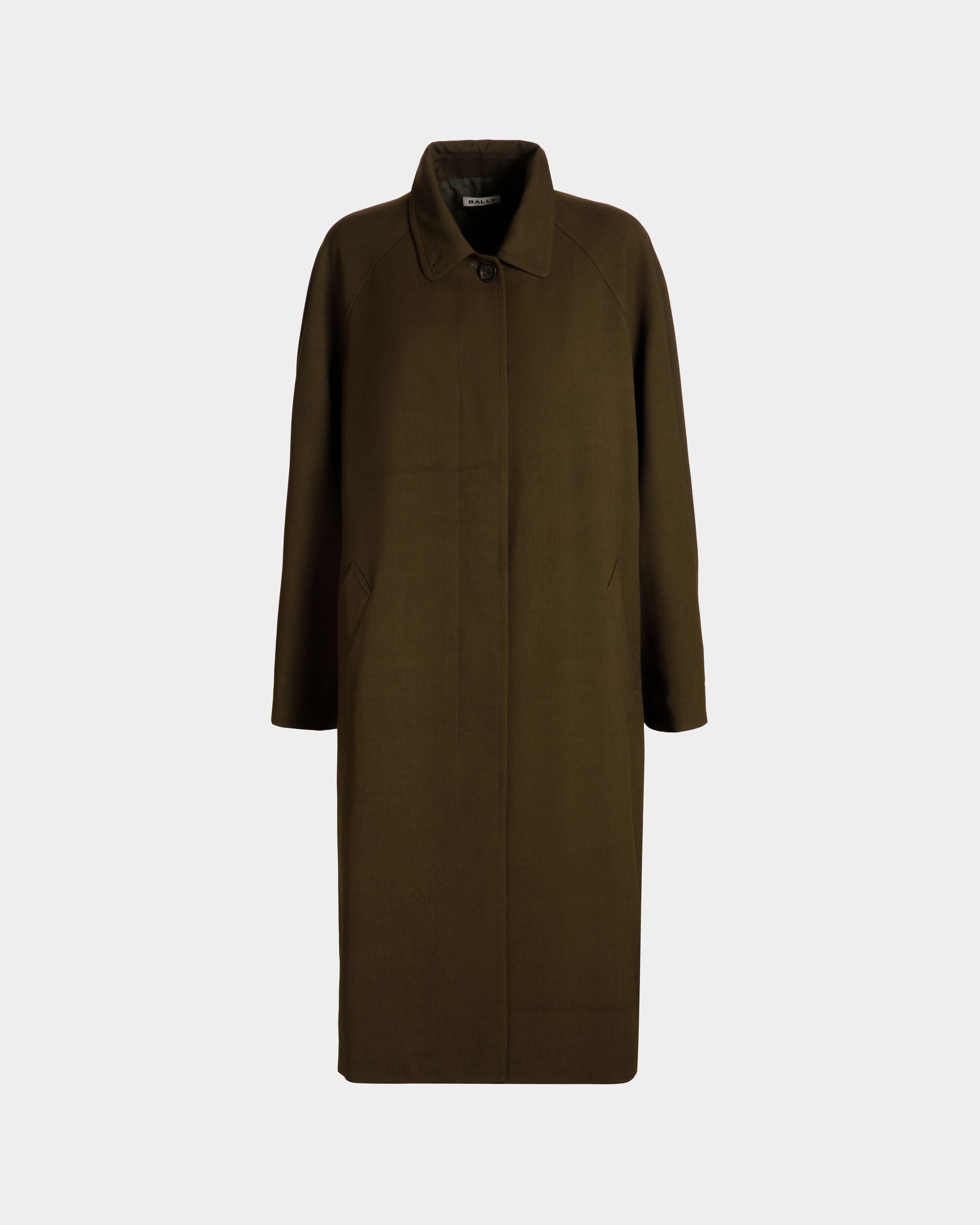 Mantel In Aus Fließender Gabardine In Military Green - Damen - Bally - 01