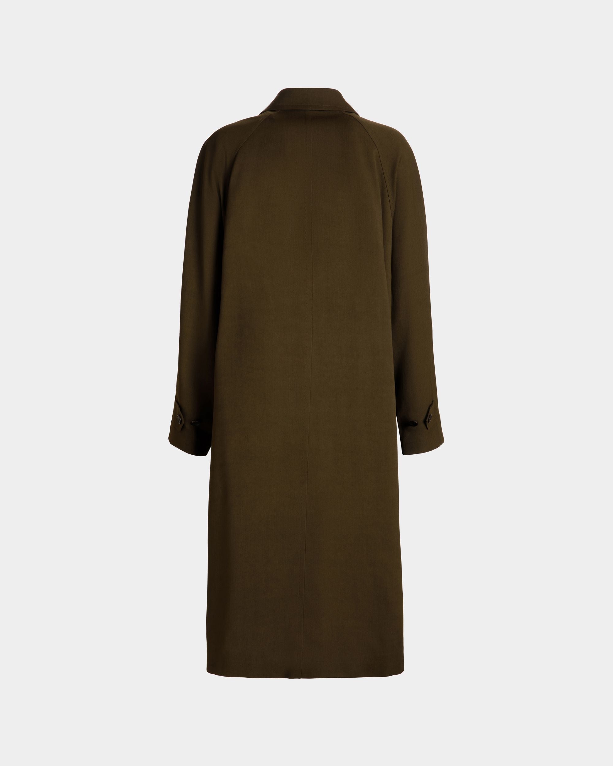 Mantel In Aus Fließender Gabardine In Military Green - Damen - Bally - 07