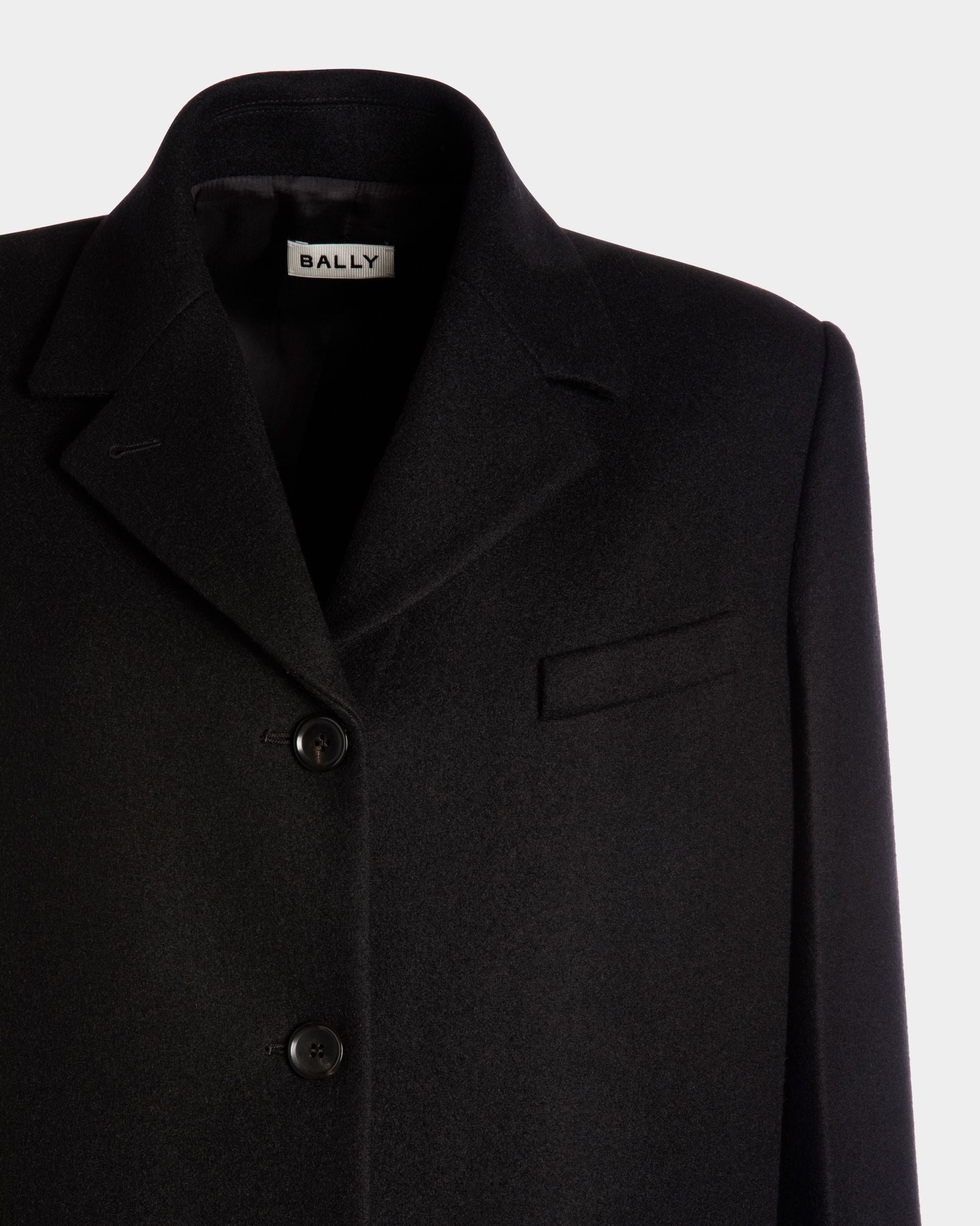 Einreihiger Mantel Aus Wolle In Schwarz - Damen - Bally - 04