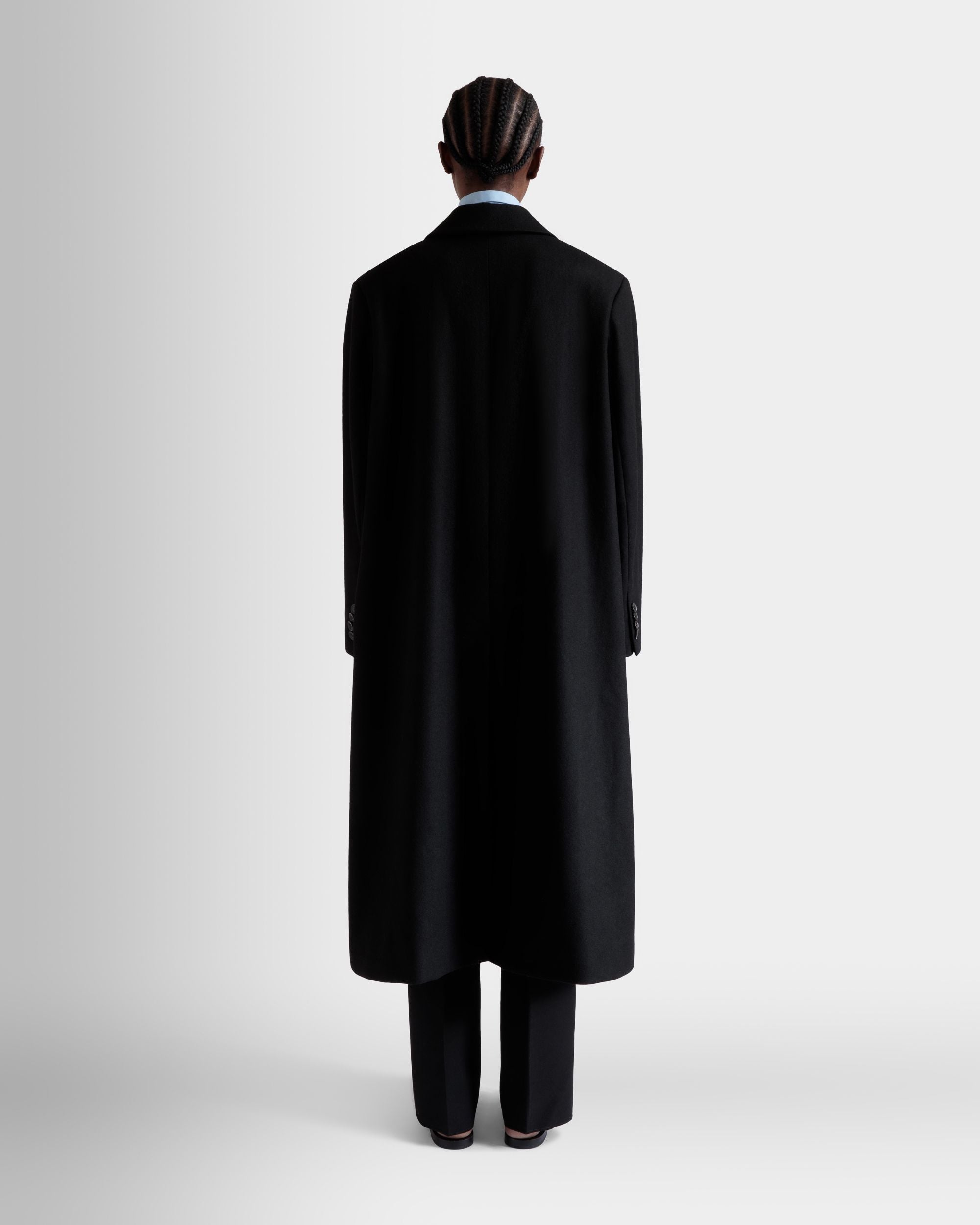 Einreihiger Mantel Aus Wolle In Schwarz - Damen - Bally - 06