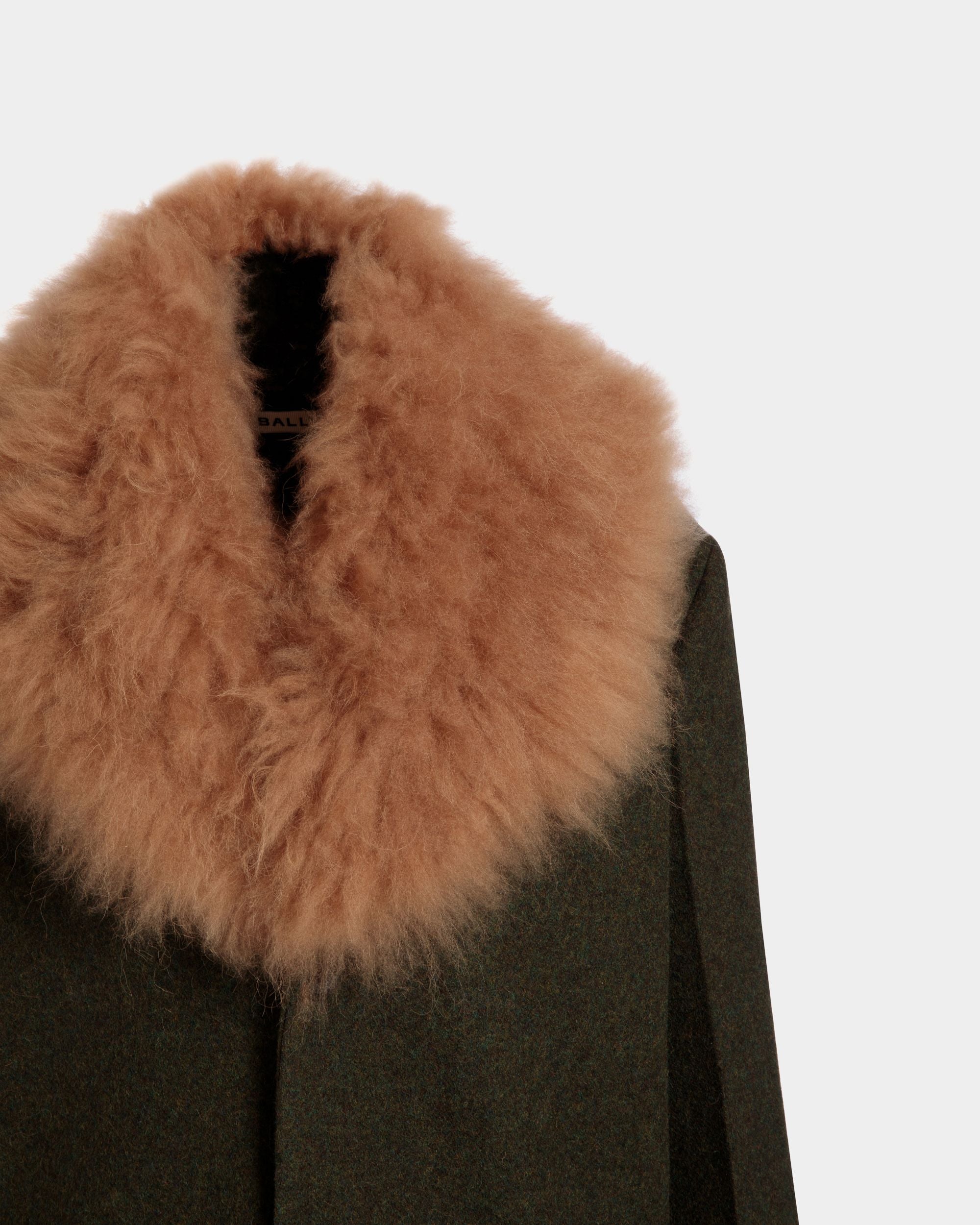 Single-Breasted Coat In Dark Green Wool - Damen - Bally - 04