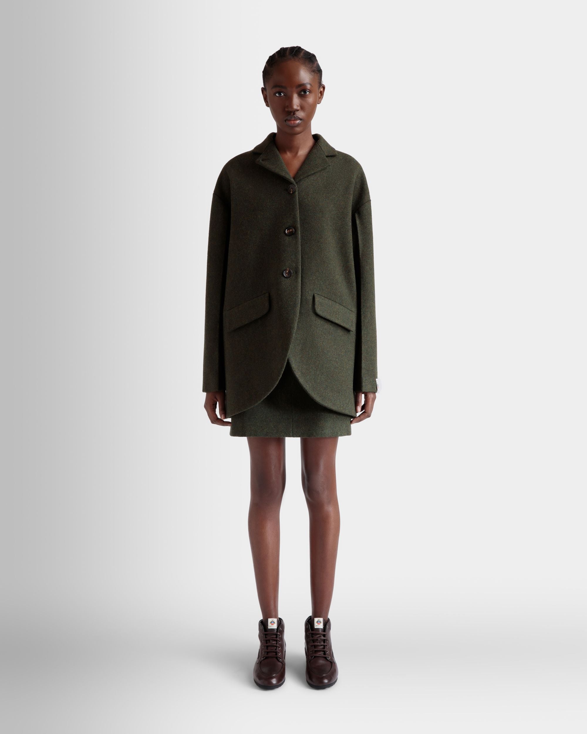 Blazer In Dark Green Wool - Damen - Bally - 02