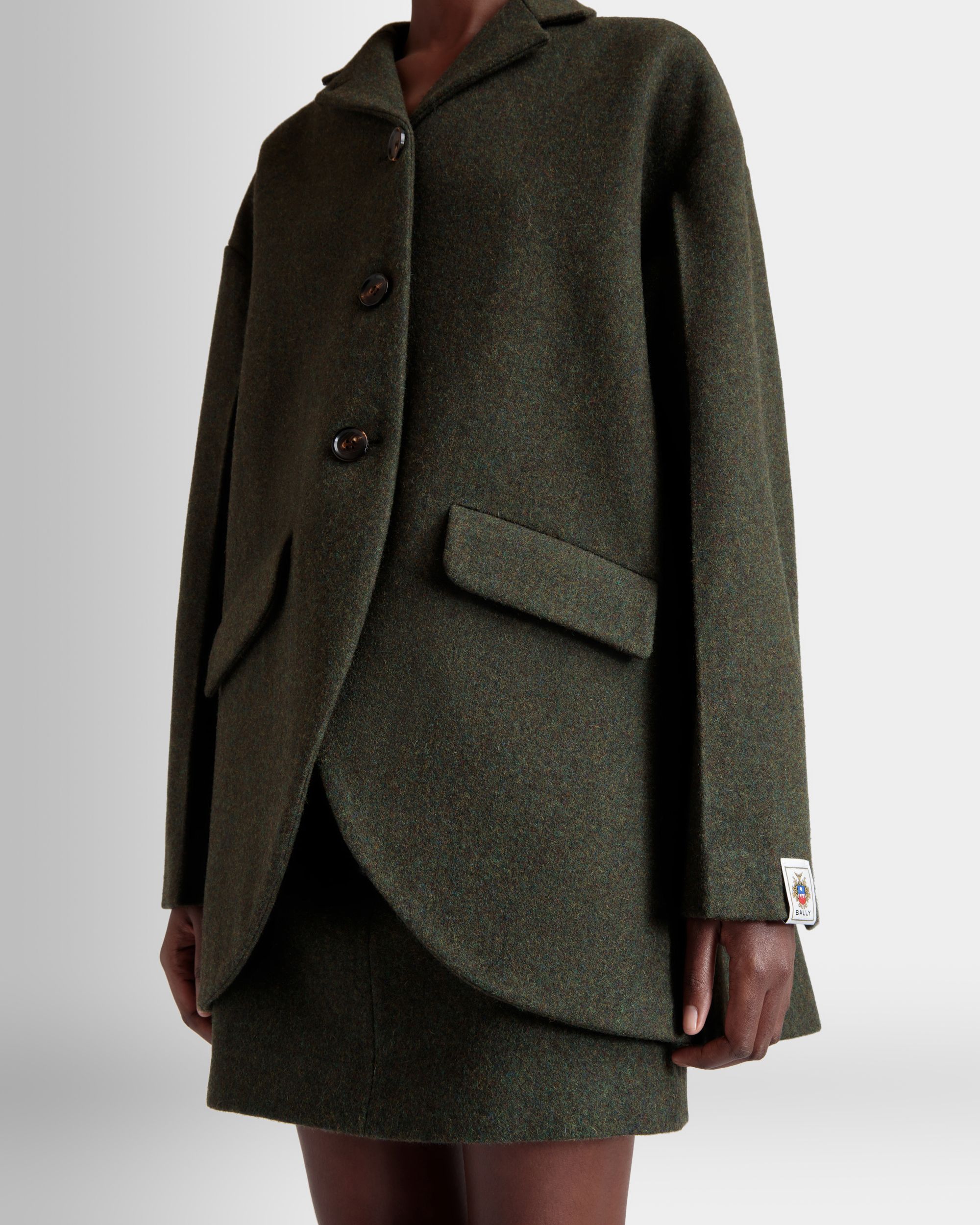 Blazer In Dark Green Wool - Damen - Bally - 08