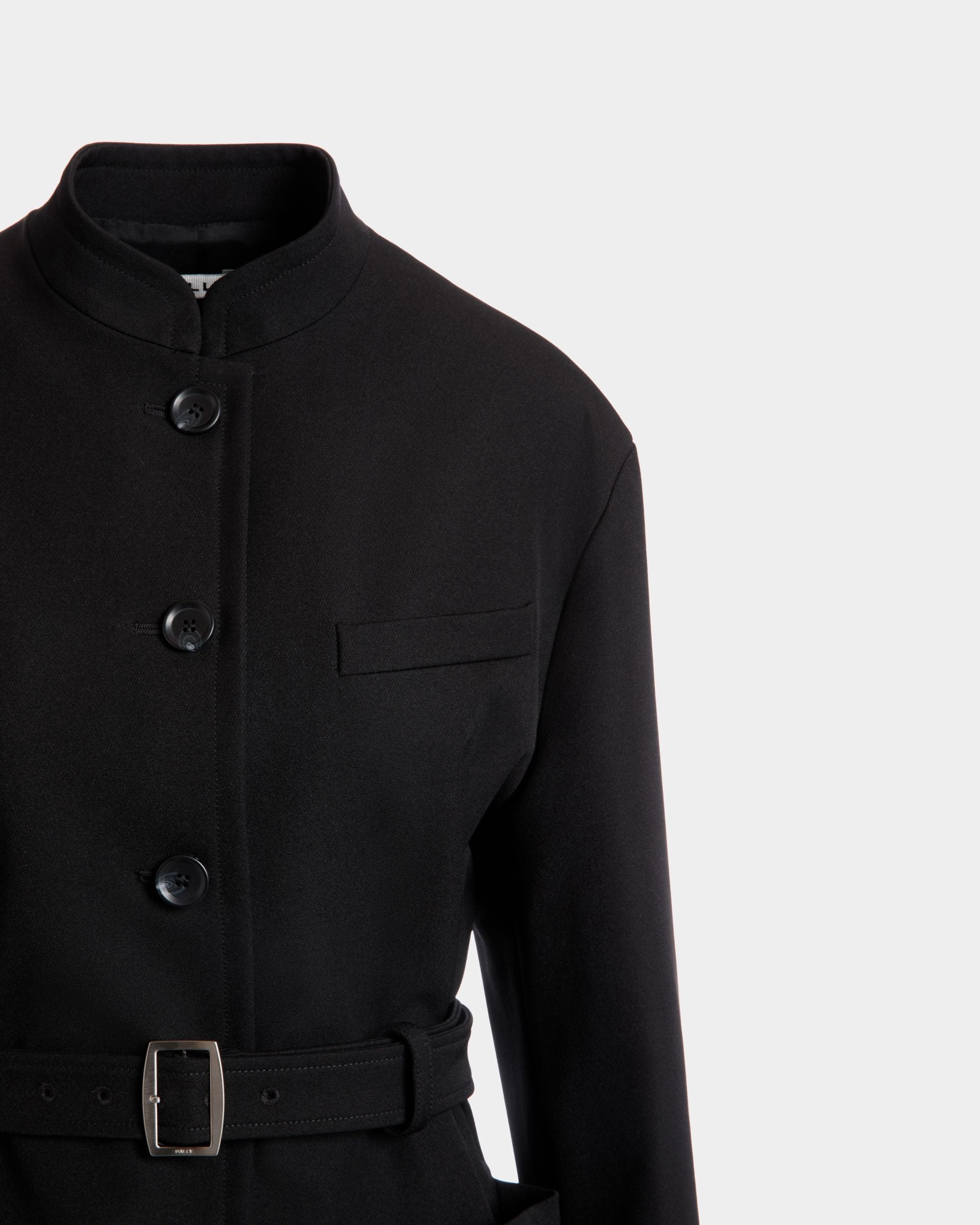 Jacke Mit Gürtel Aus Schwarzer Nylon-Gabardine - Damen - Bally - 04