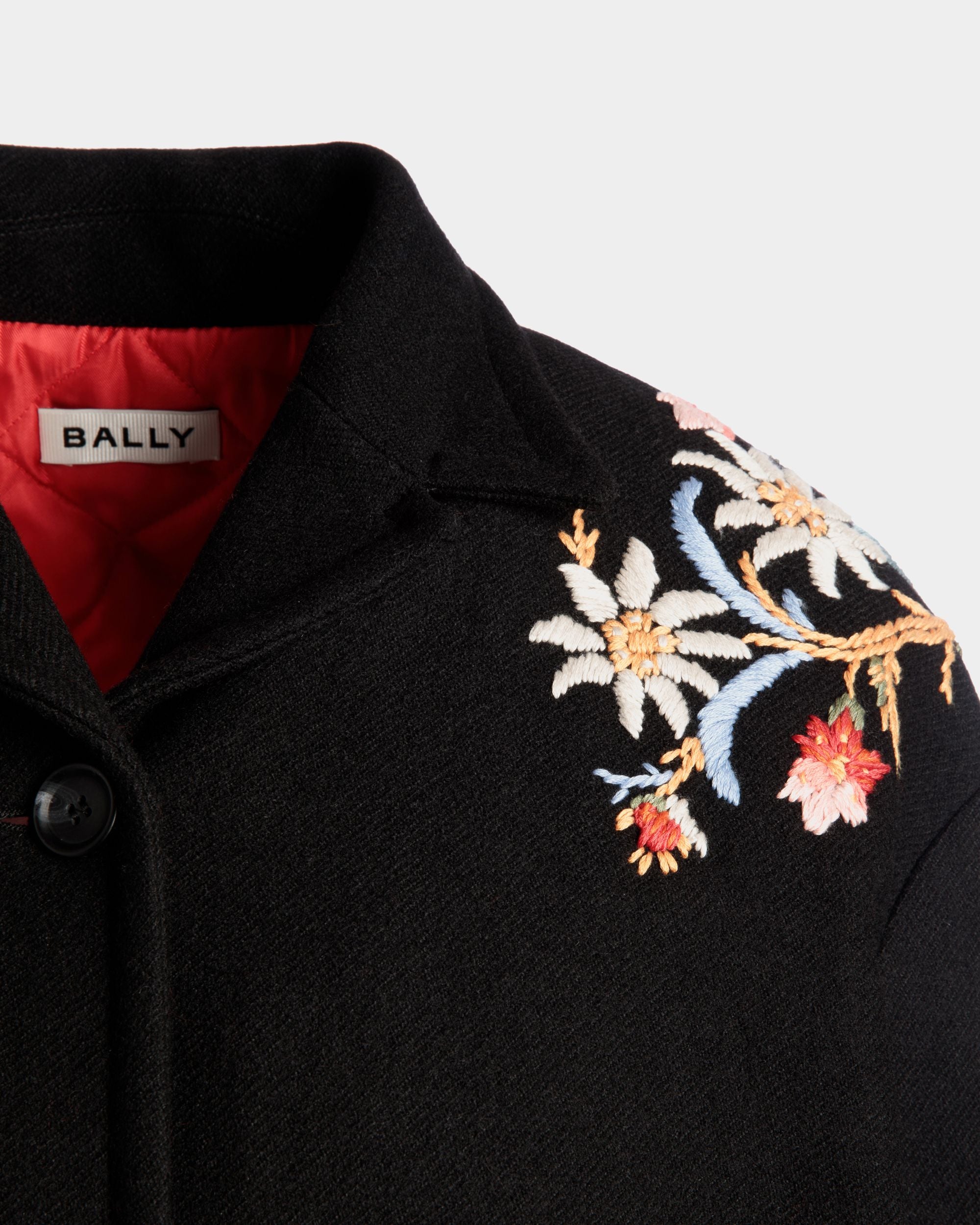 Winter Capsule Jacke Mit Alpenblumen Aus Wollmix In Schwarz - Damen - Bally - 03