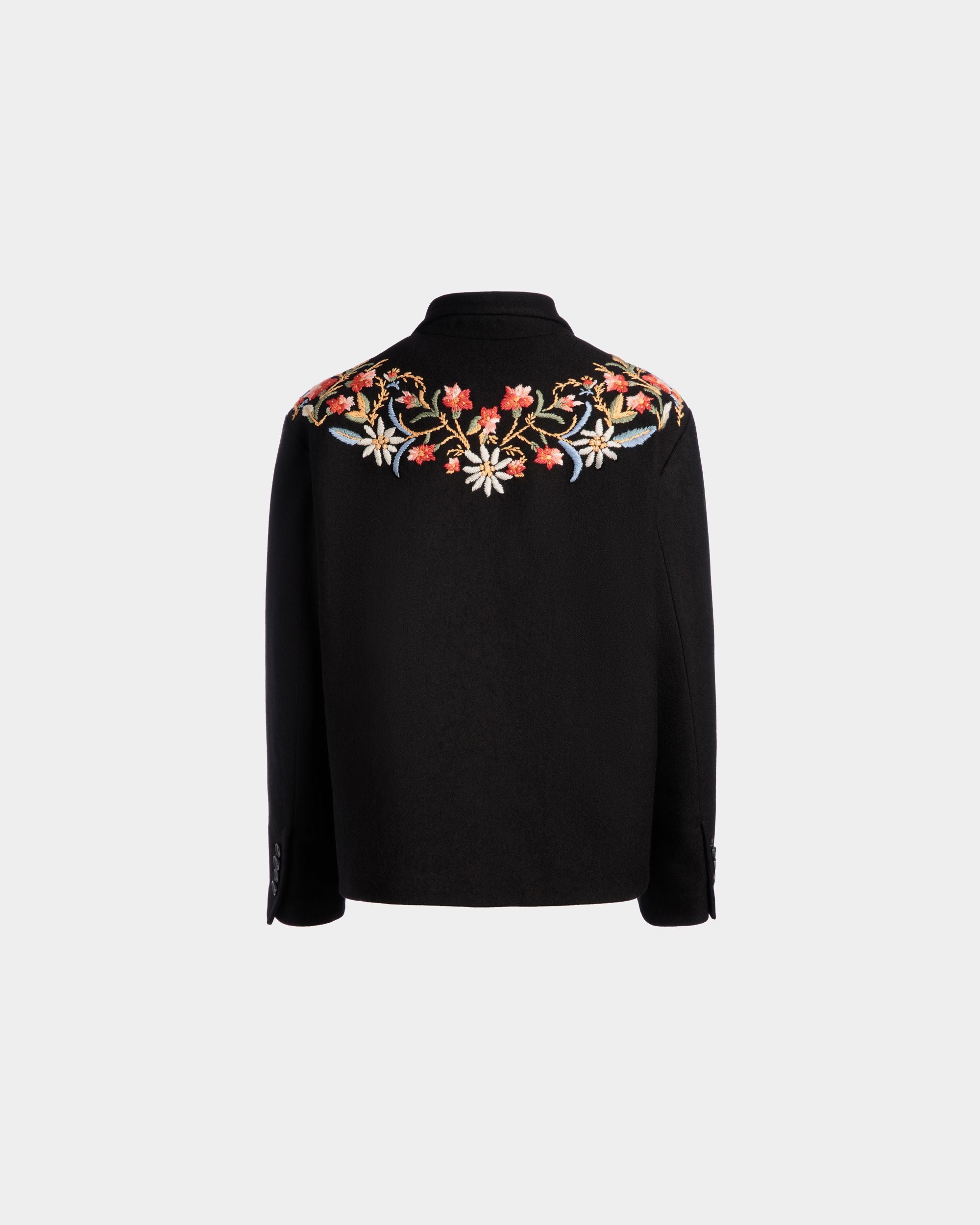 Winter Capsule Jacke Mit Alpenblumen Aus Wollmix In Schwarz - Damen - Bally - 06