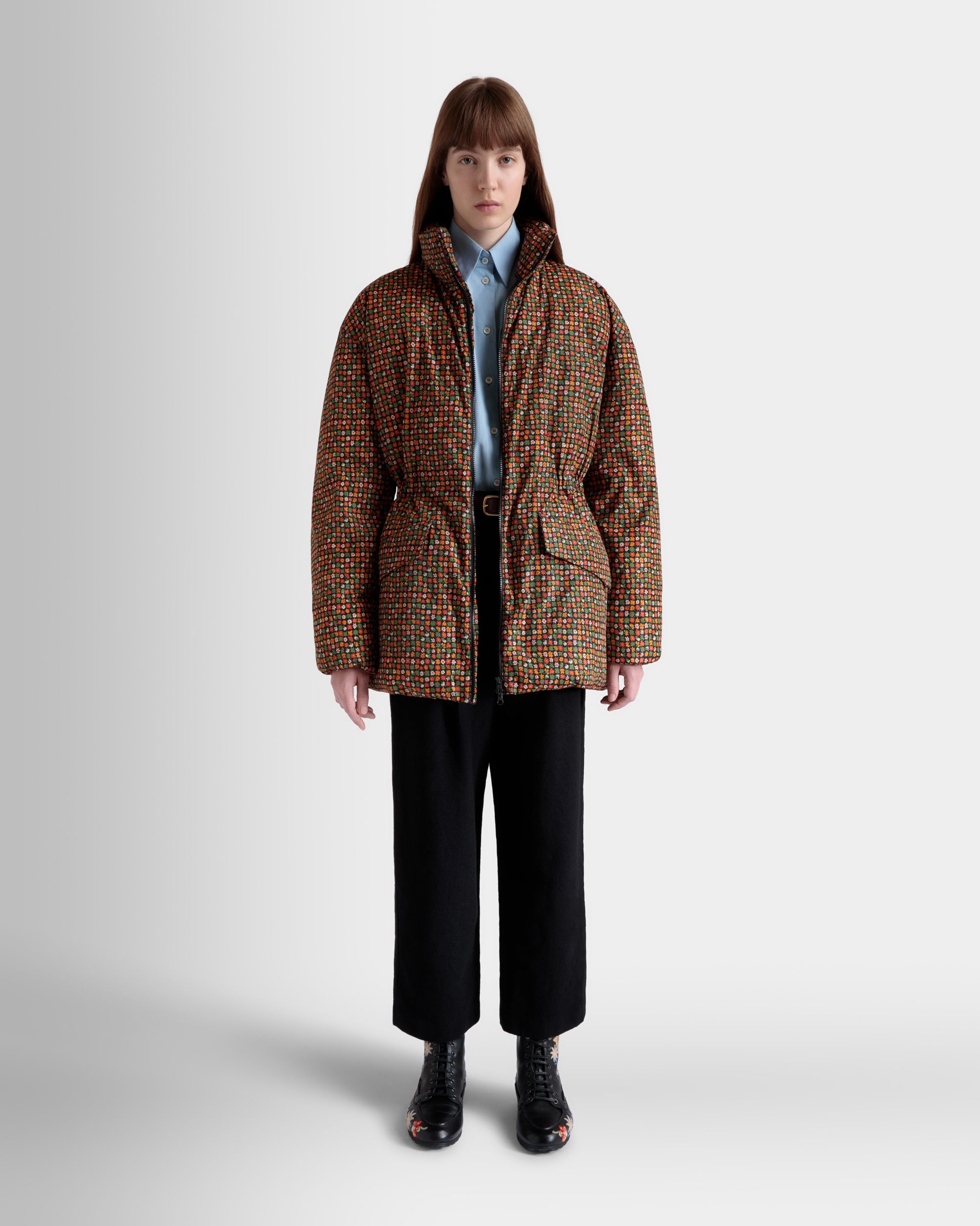 Winter Capsule Steppjacke Mit Alpenblumen Aus Mehrfarbigem, Recyceltem Nylon - Damen - Bally - 02