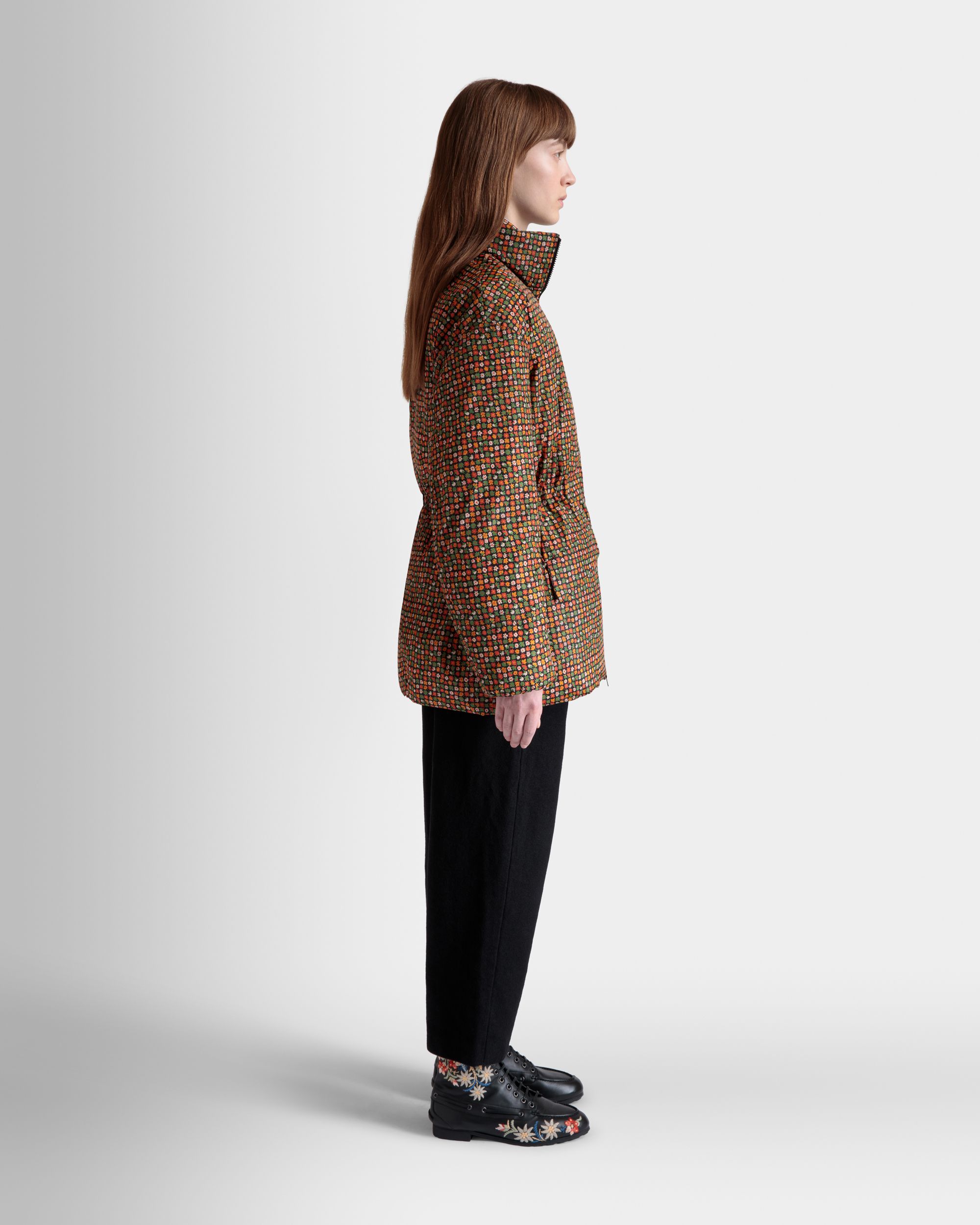 Winter Capsule Steppjacke Mit Alpenblumen Aus Mehrfarbigem, Recyceltem Nylon - Damen - Bally - 05