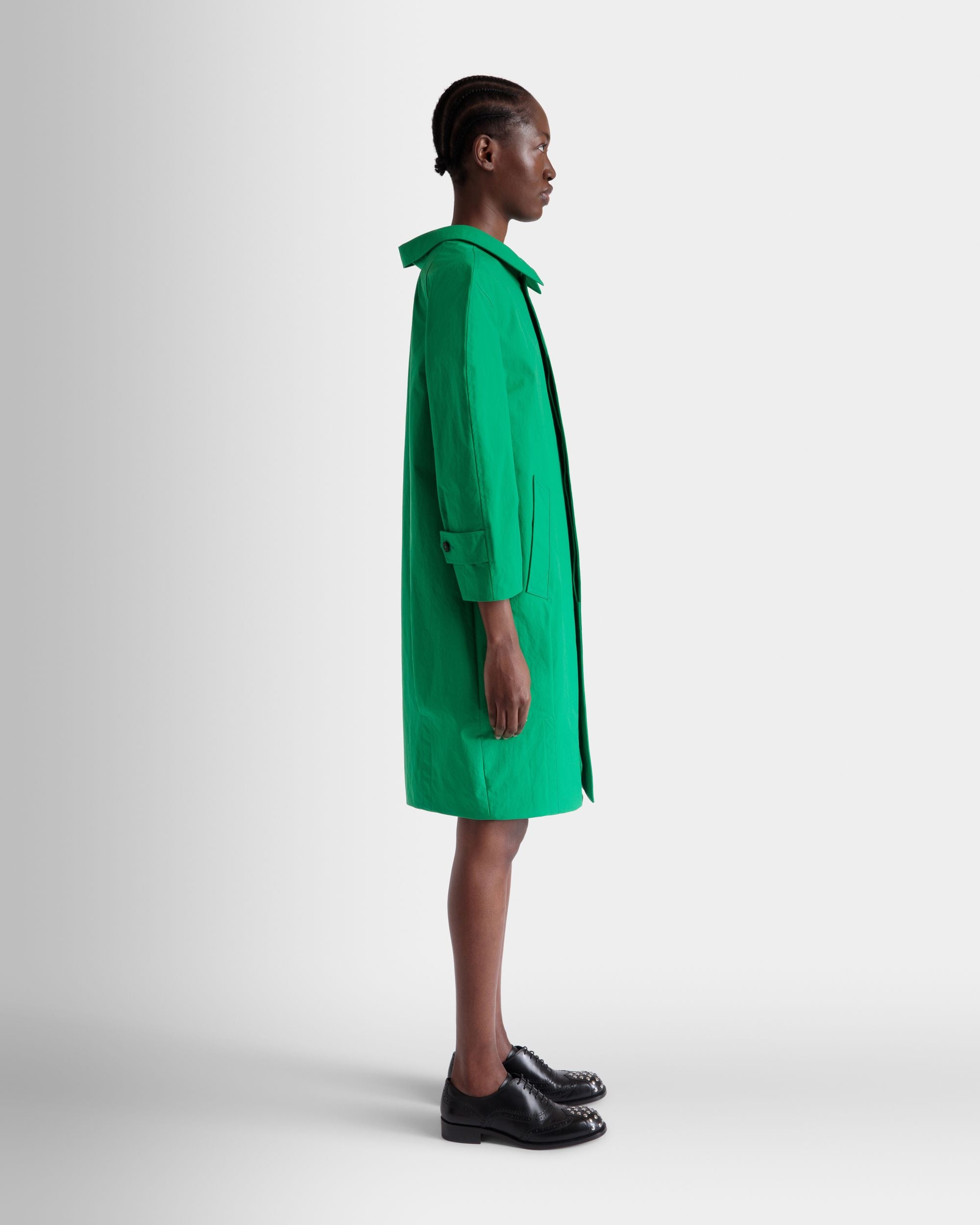 Mantel Aus Polyester In Emerald Green - Damen - Bally - 05