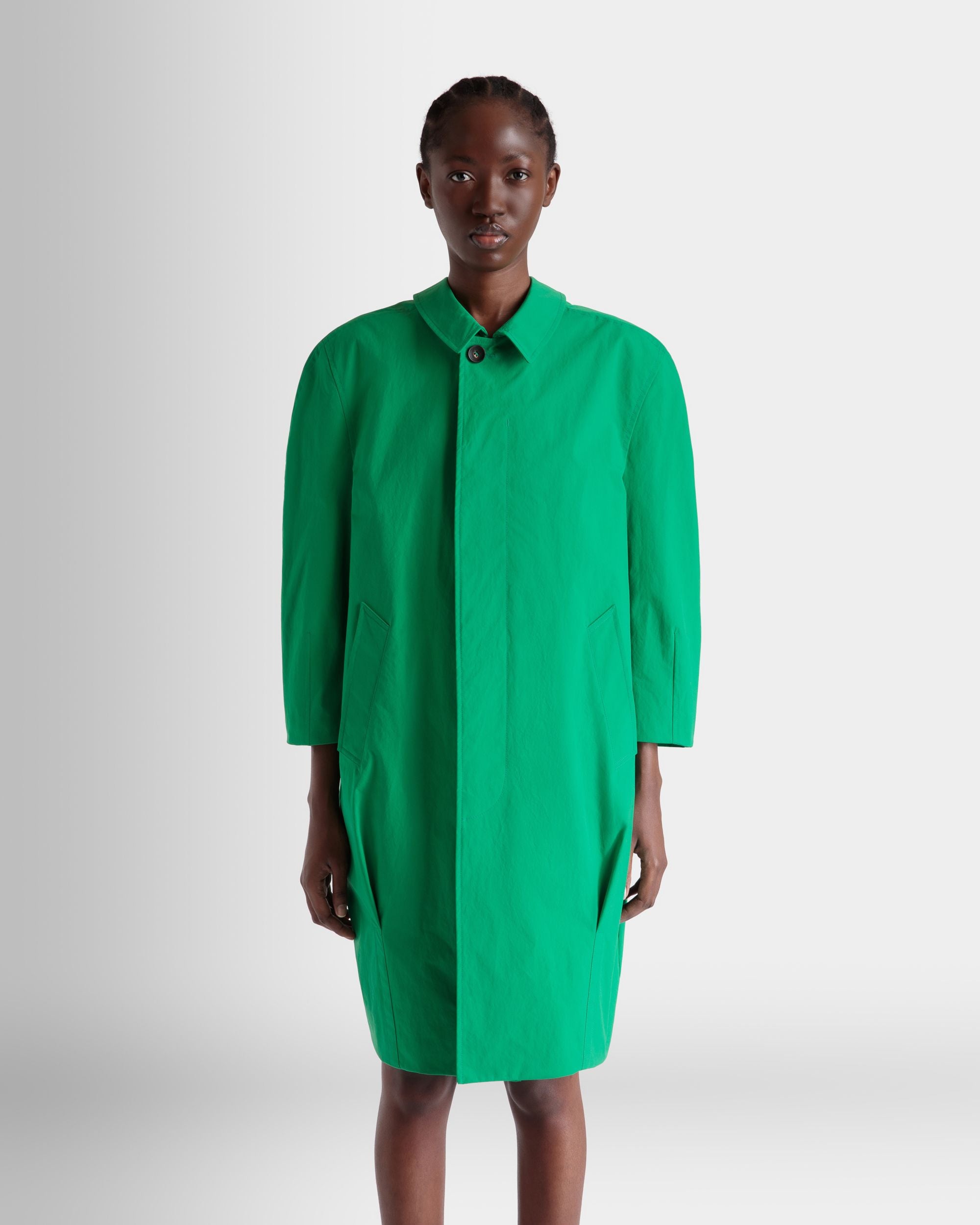 Mantel Aus Polyester In Emerald Green - Damen - Bally - 08