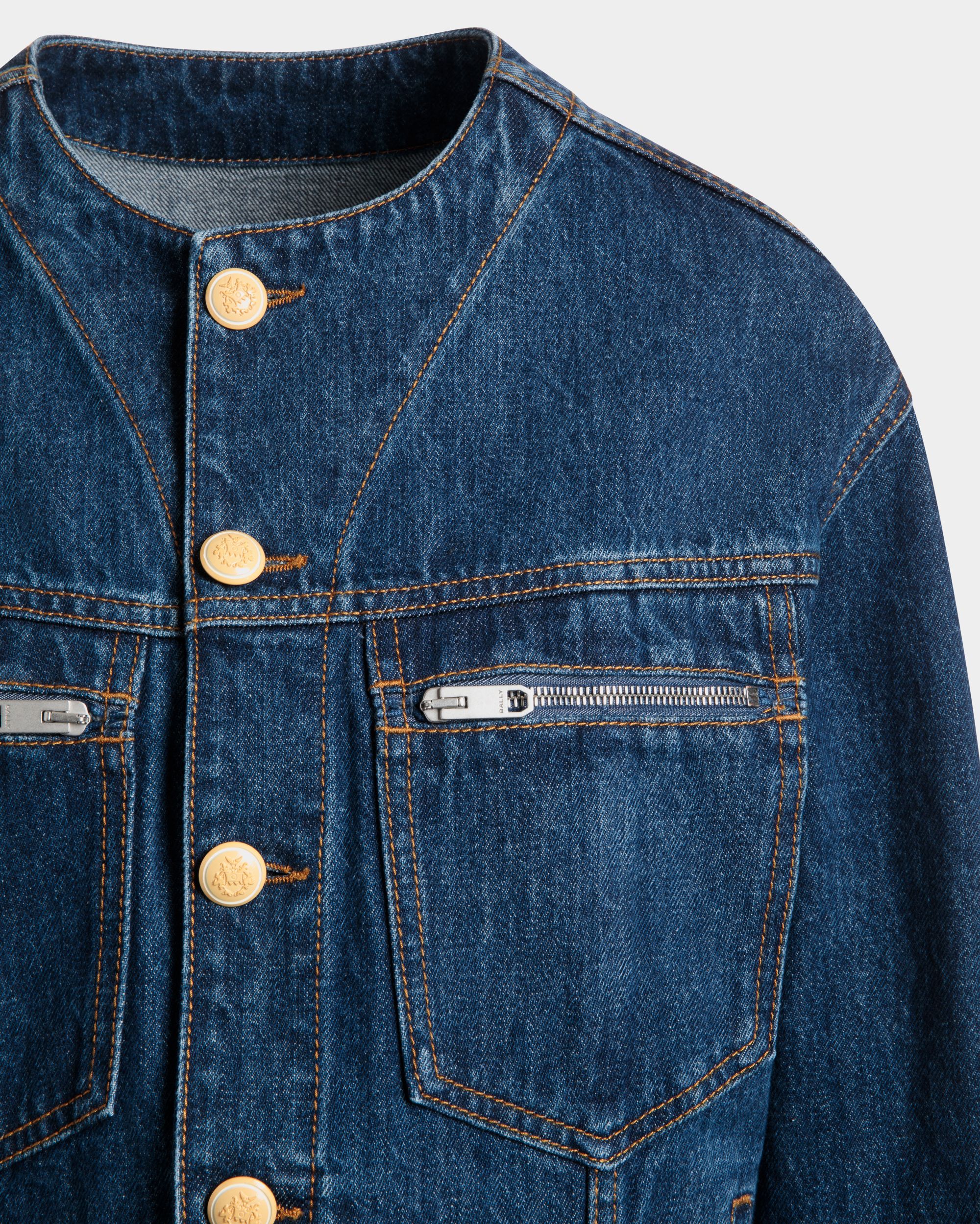 Jeansjacke Aus Baumwolle In Navy Blue - Damen - Bally - 02