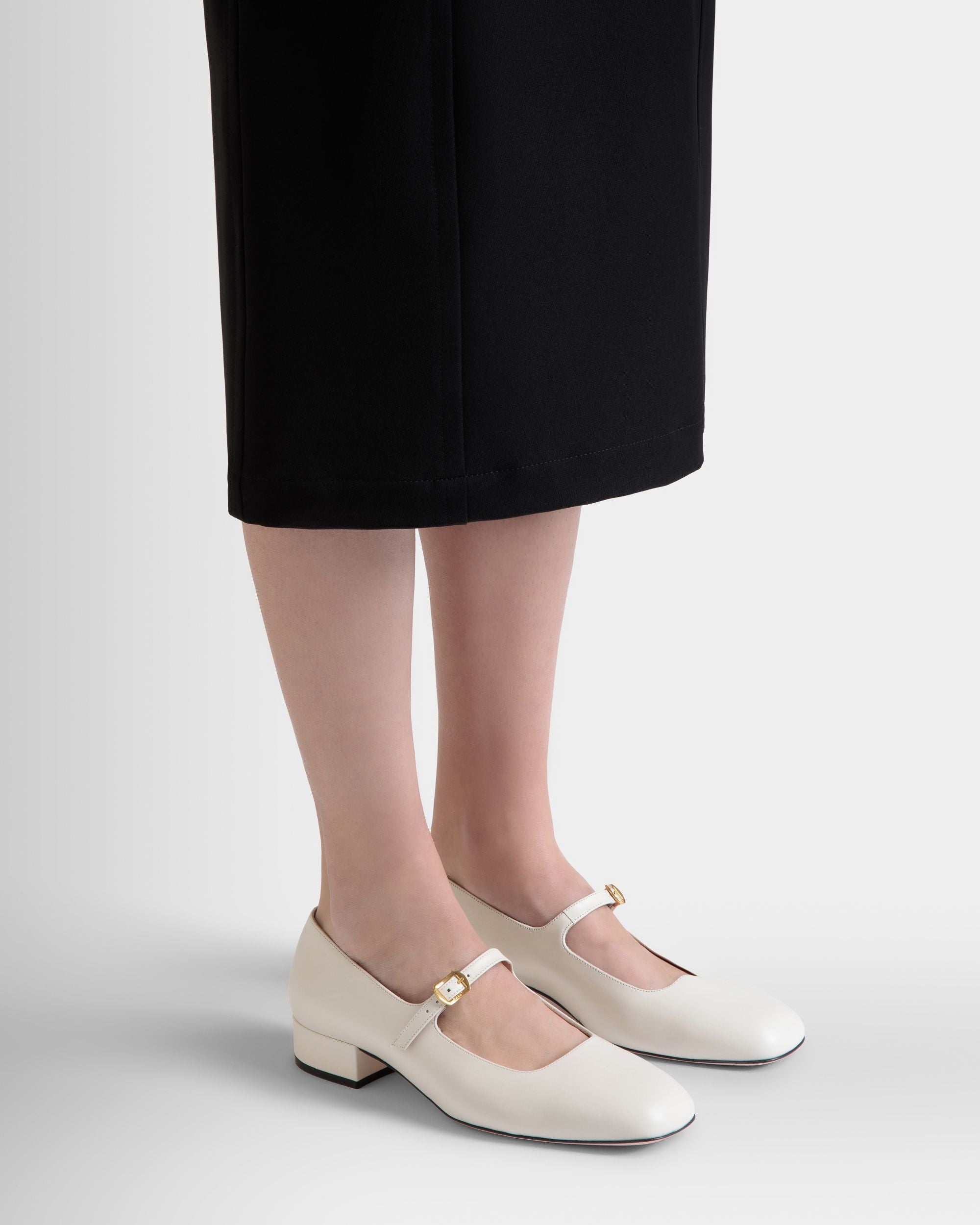 Ballyrina Pumps Aus Weißem Leder - Damen - Bally - 02