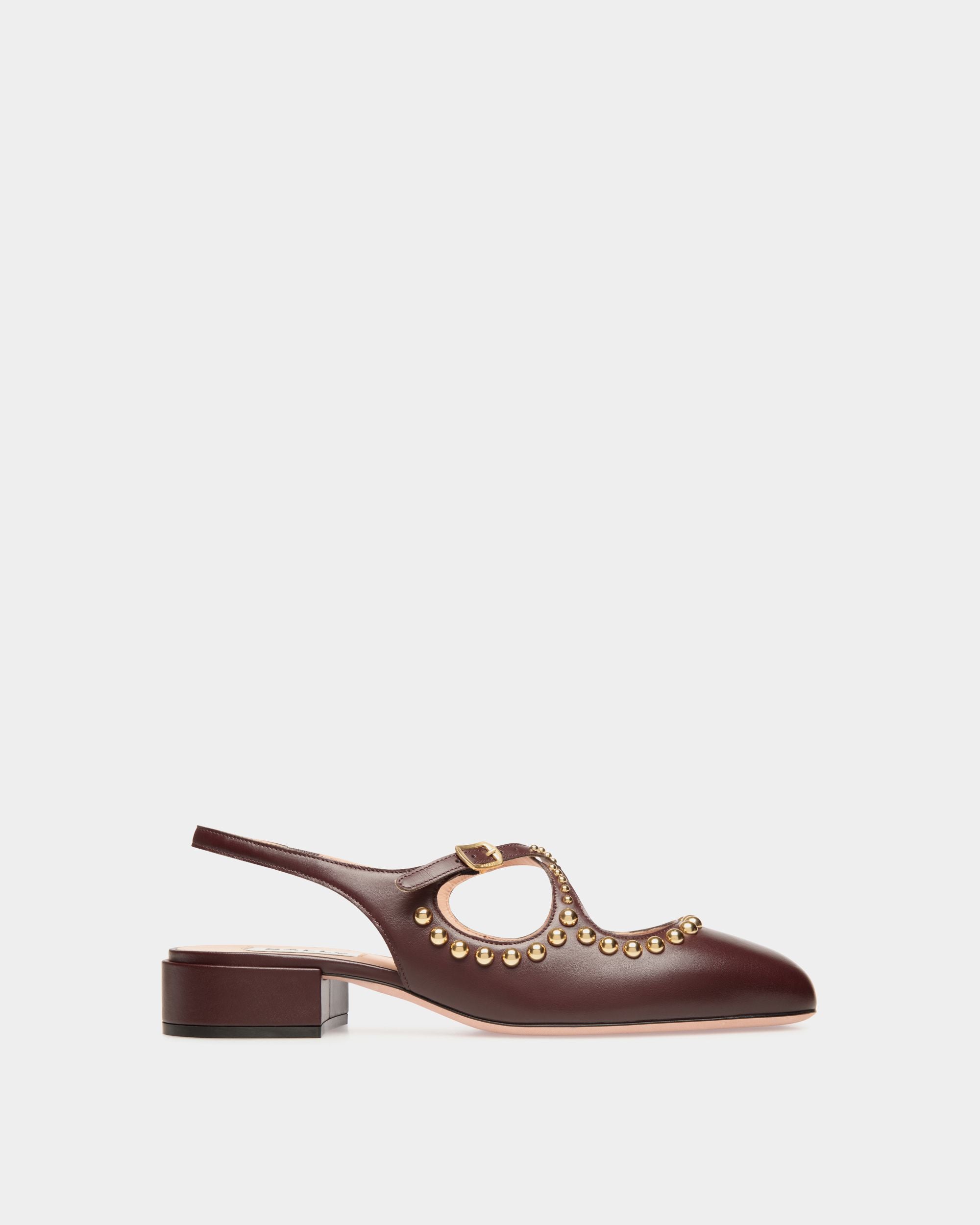 Ballyrina Slingbacks Aus Leder In Tiefem Burgunderrot - Damen - Bally - 01