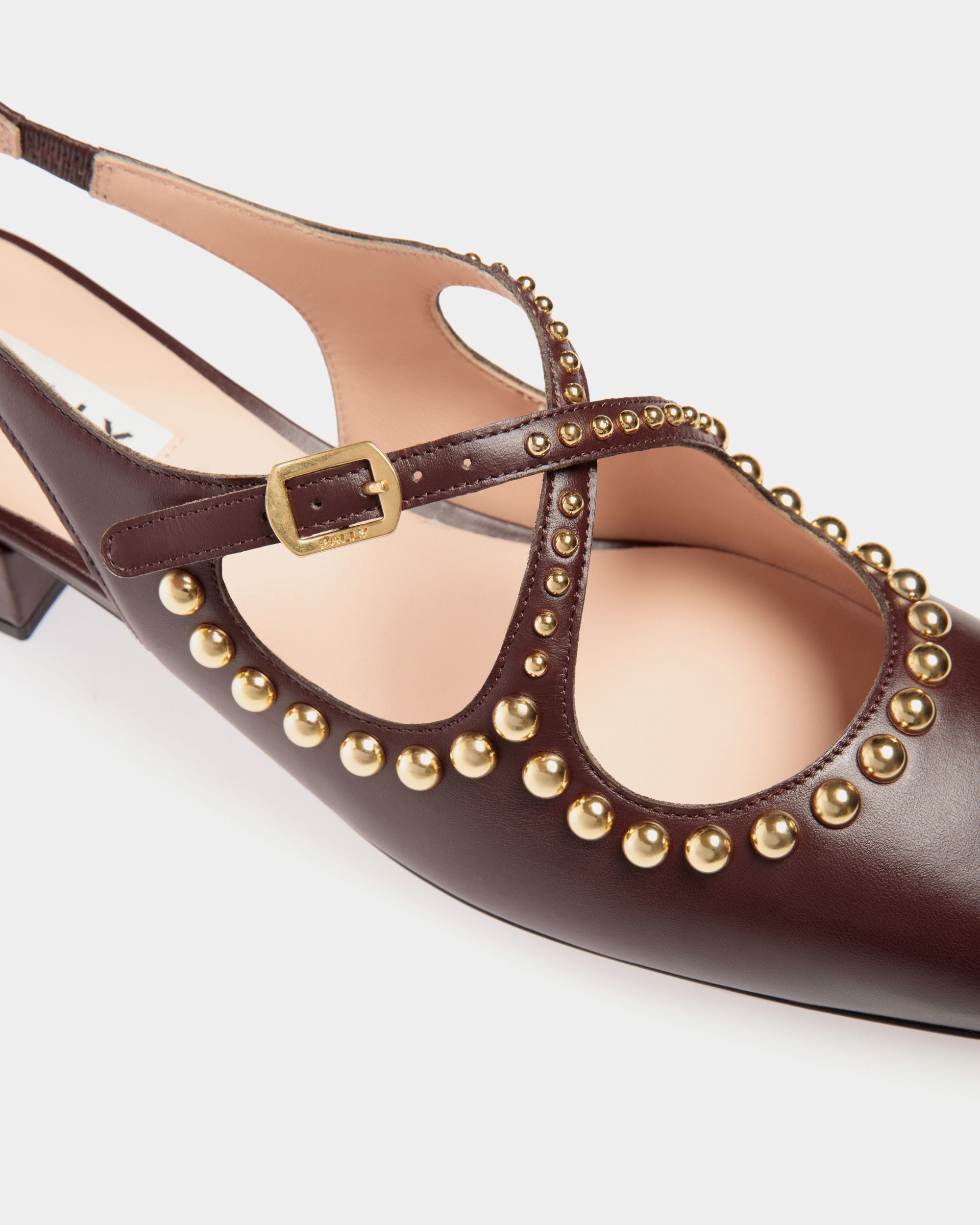 Ballyrina Slingbacks Aus Leder In Tiefem Burgunderrot - Damen - Bally - 05
