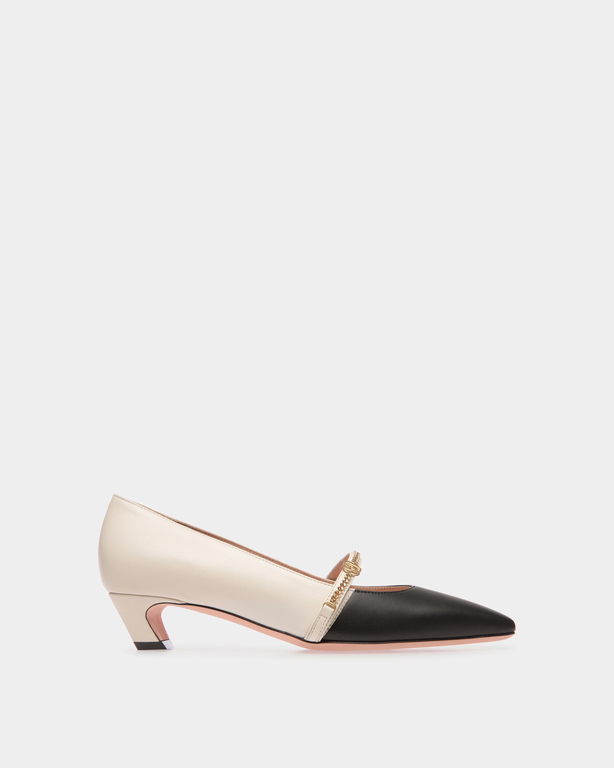 Sylt Mary Jane Aus Leder In Schwarz Und Weiß - Damen - Bally - 01