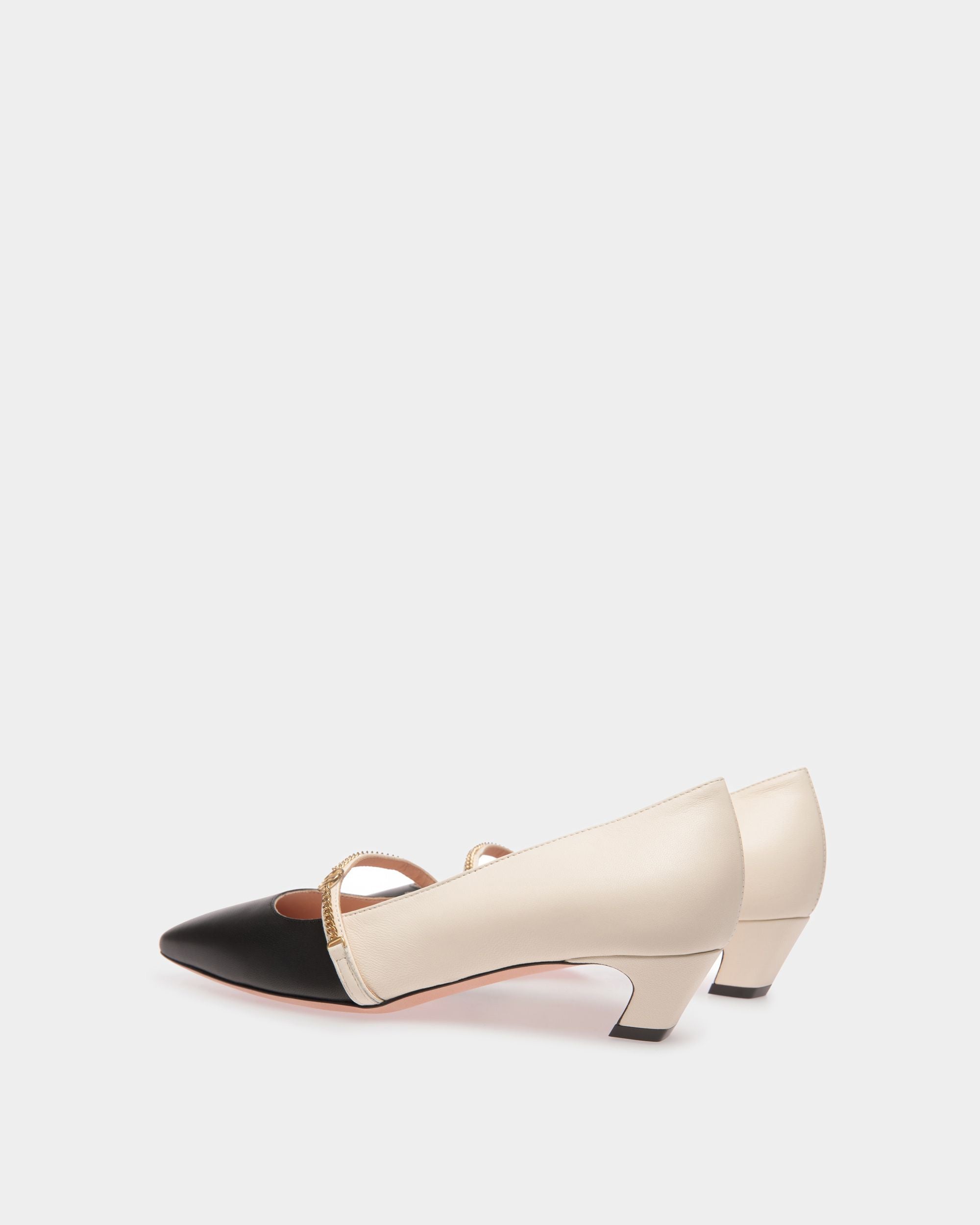 Sylt Mary Jane Aus Leder In Schwarz Und Weiß - Damen - Bally - 03