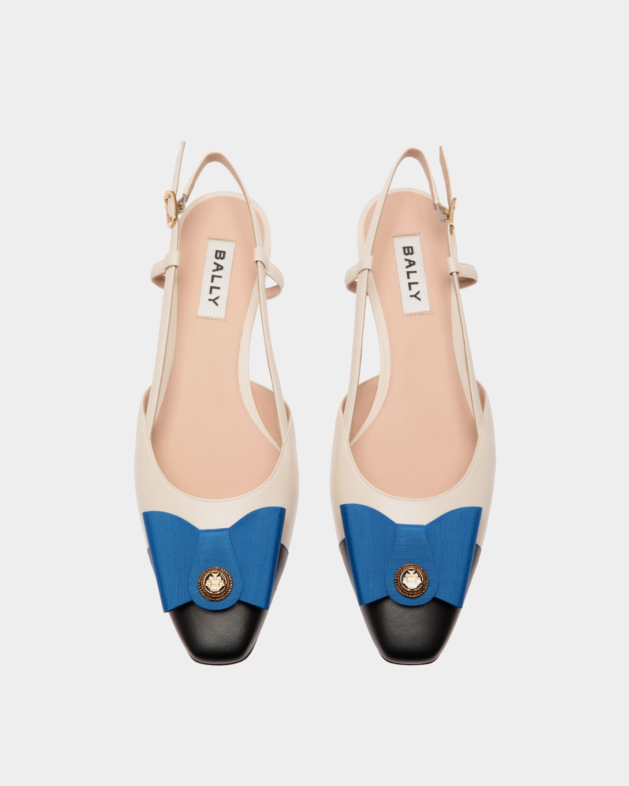 Slingbacks B-Bow Aus Leder In Schwarz Und Weiß - Damen - Bally - 04