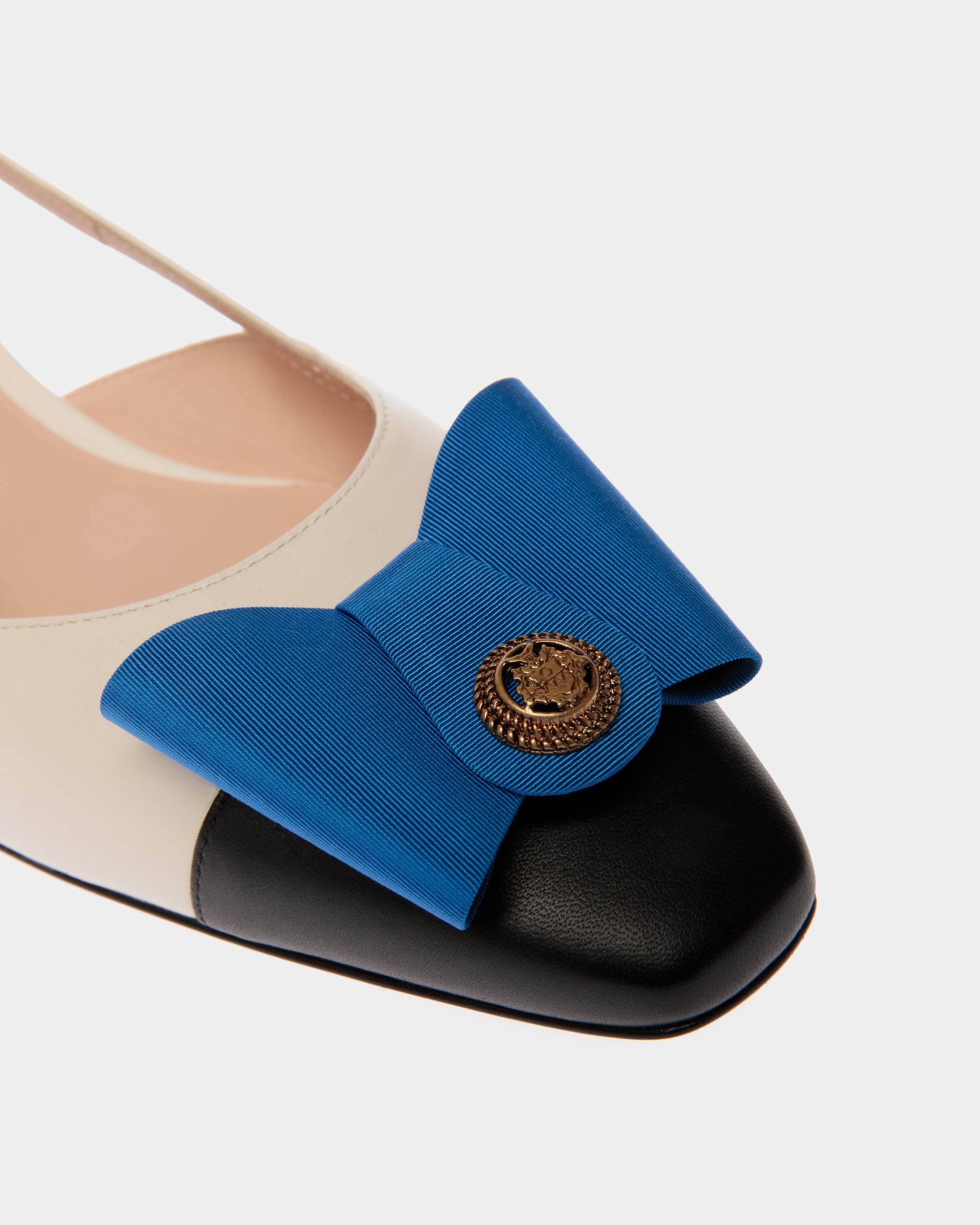 Slingbacks B-Bow Aus Leder In Schwarz Und Weiß - Damen - Bally - 05