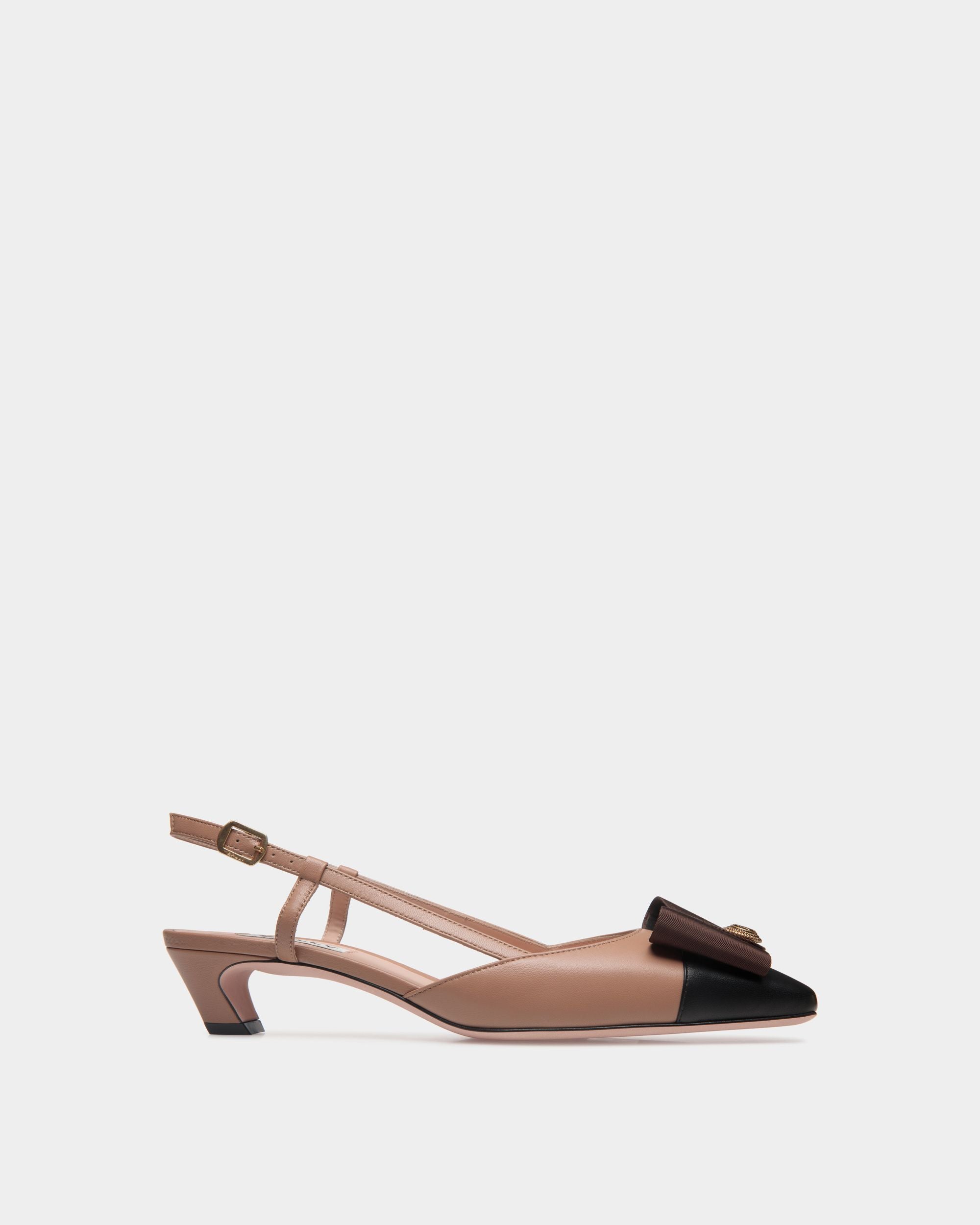 B-Bow Slingbacks Aus Leder In Praline Beige - Damen - Bally - 01