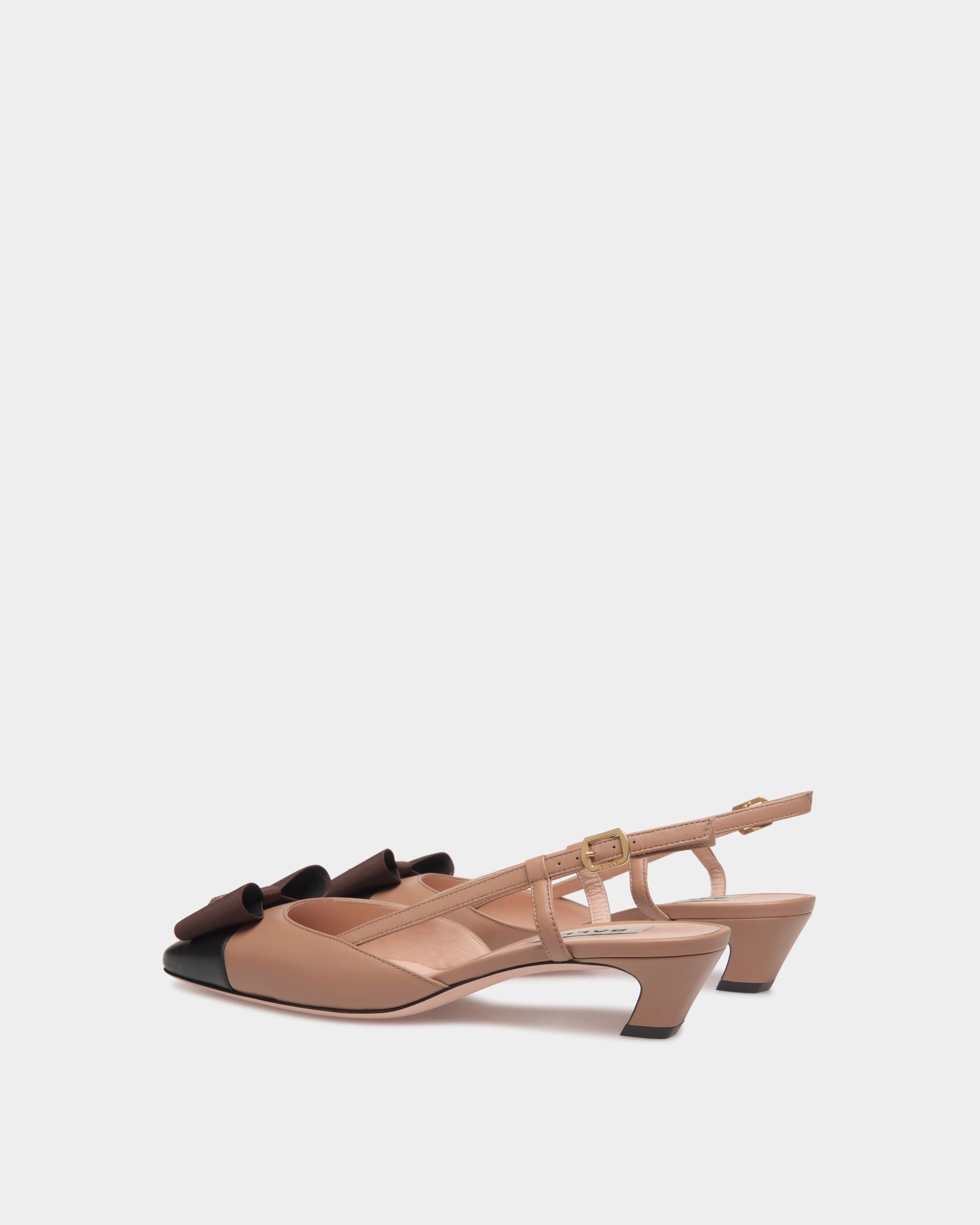 B-Bow Slingbacks Aus Leder In Praline Beige - Damen - Bally - 04