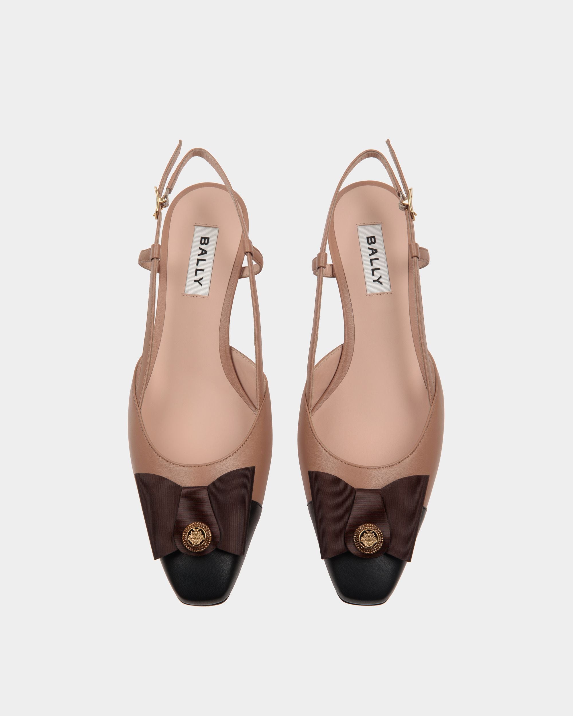 B-Bow Slingbacks Aus Leder In Praline Beige - Damen - Bally - 05