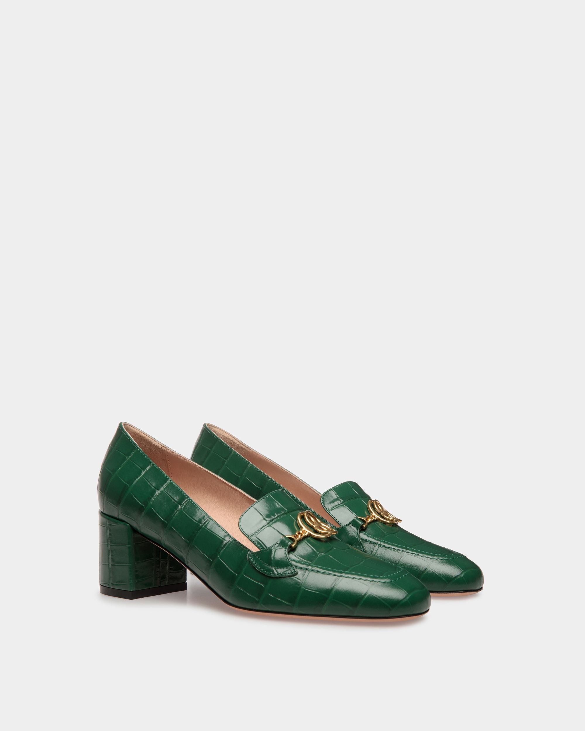 Daily Emblem Loafer Aus Leder in Kelly Green - Damen - Bally - 02