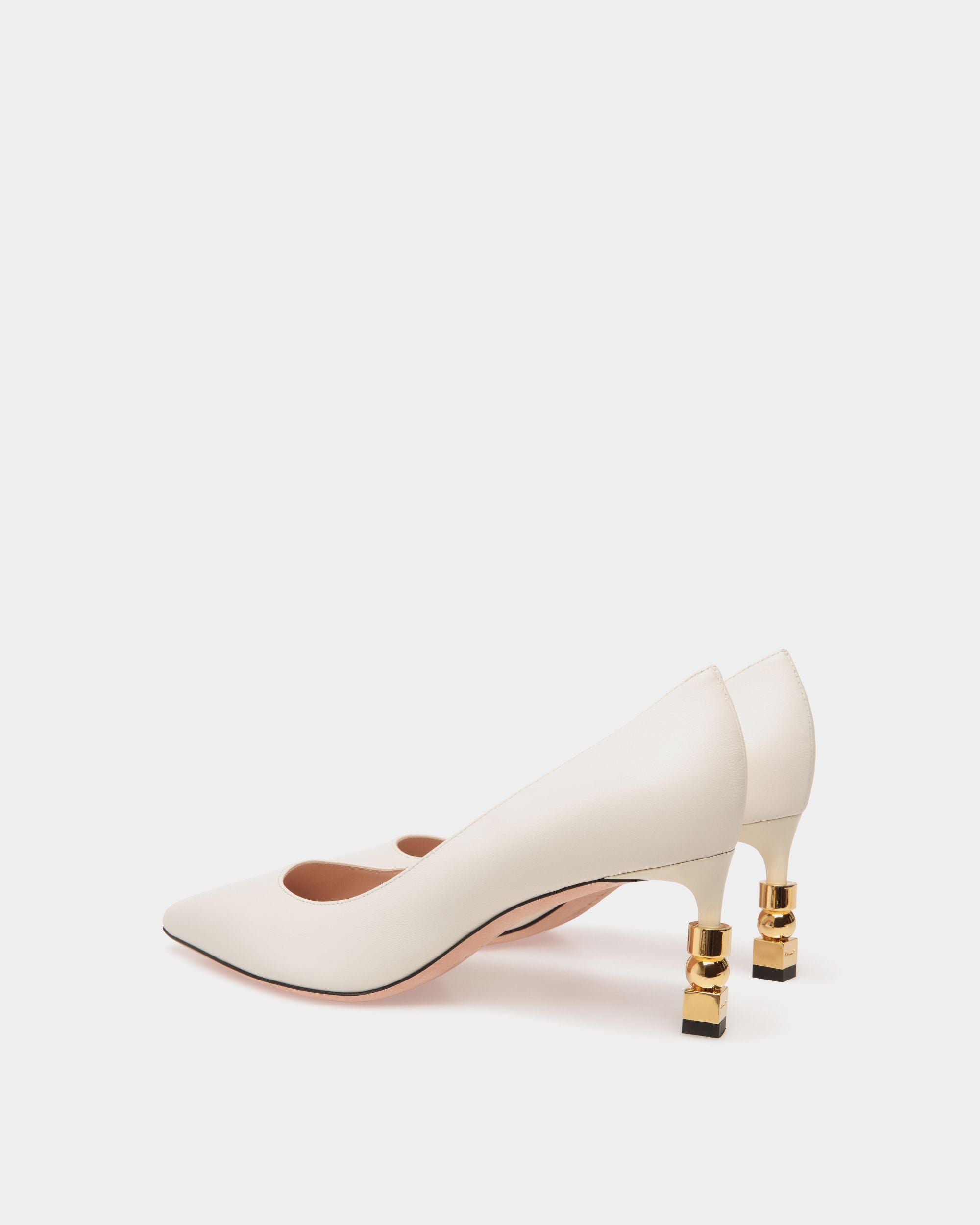 Block Pumps In White Leather - Damen - Bally - 03
