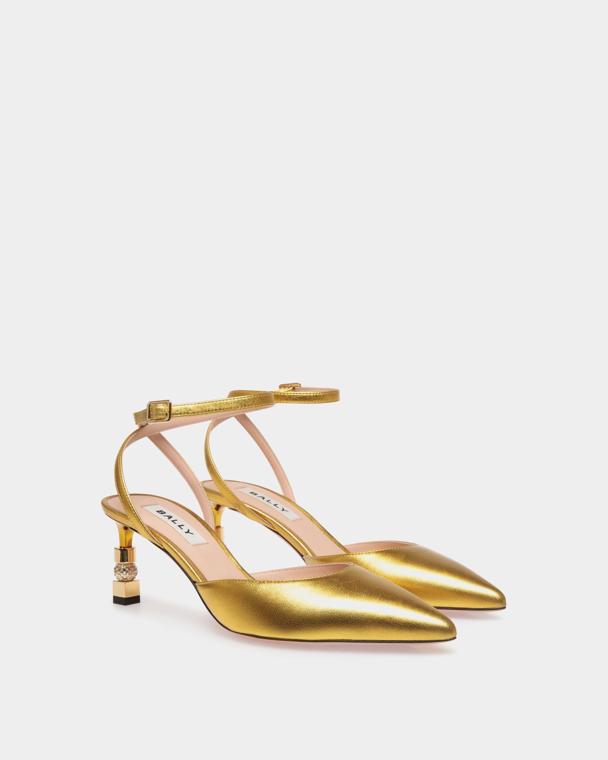 Block Riemchenpumps Aus Metallic-Leder - Damen - Bally - 02