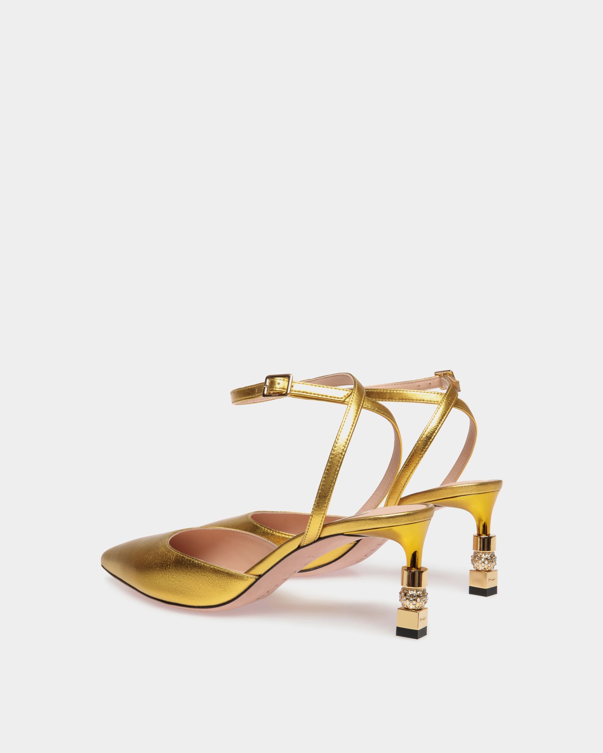 Block Riemchenpumps Aus Metallic-Leder - Damen - Bally - 03