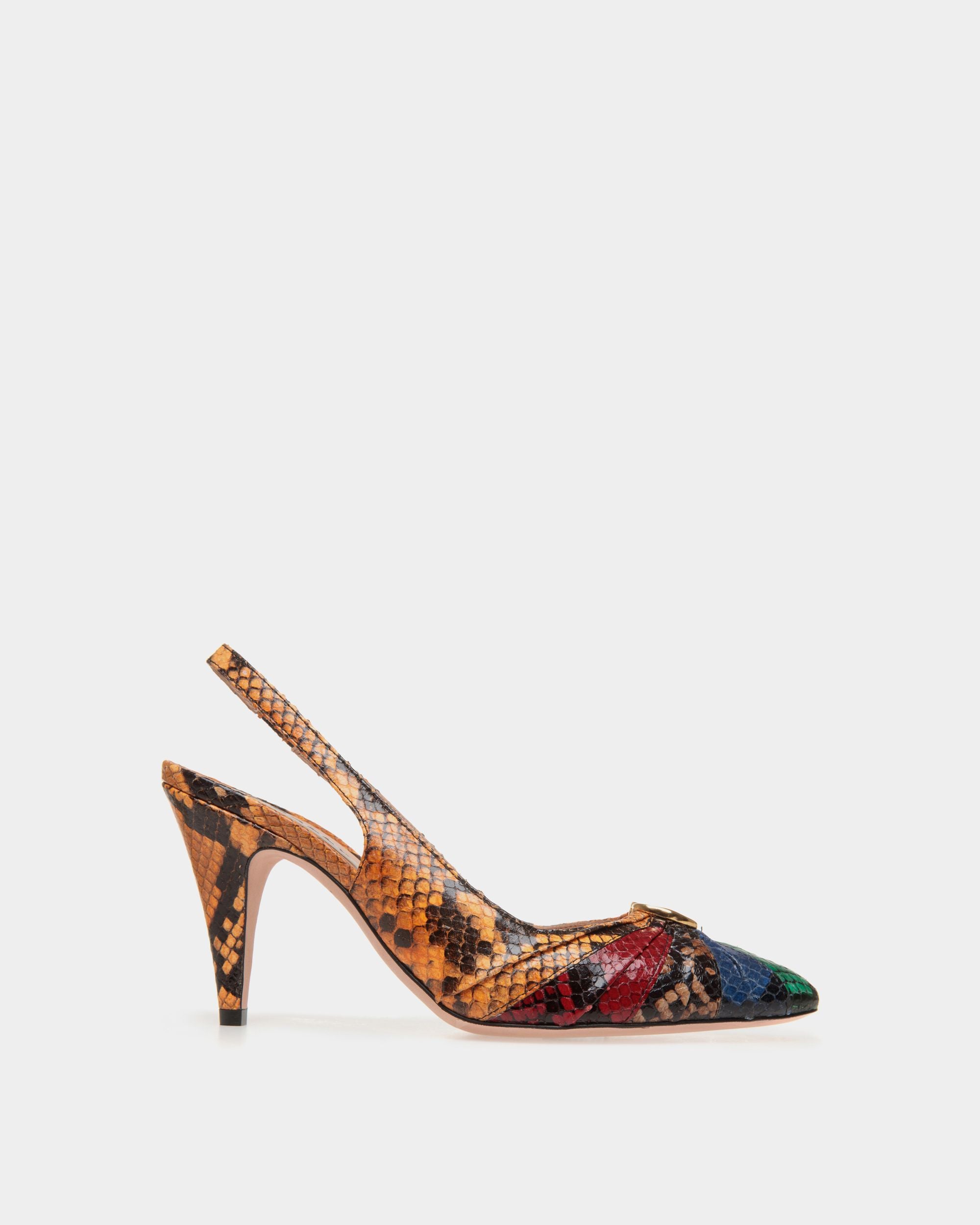 Jolene Slingbacks Aus Mehrfarbigem Leder Mit Python-Print - Damen - Bally - 01