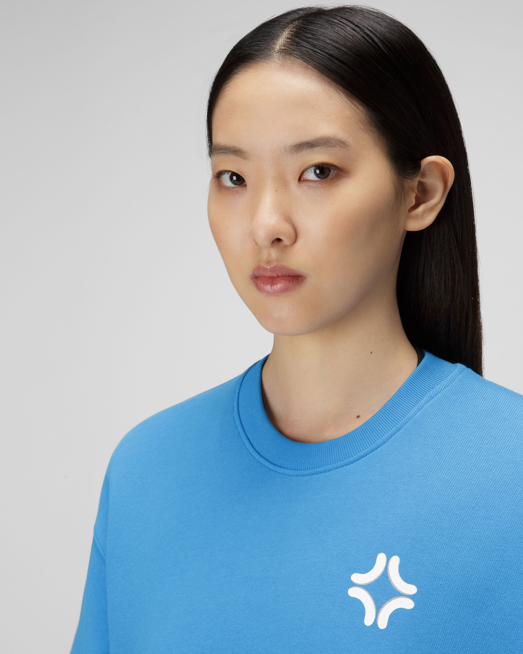 Sweatshirt Mit RundhalsAusschnitt Aus Bio-Baumwolle In Blau - Damen - Bally - 04