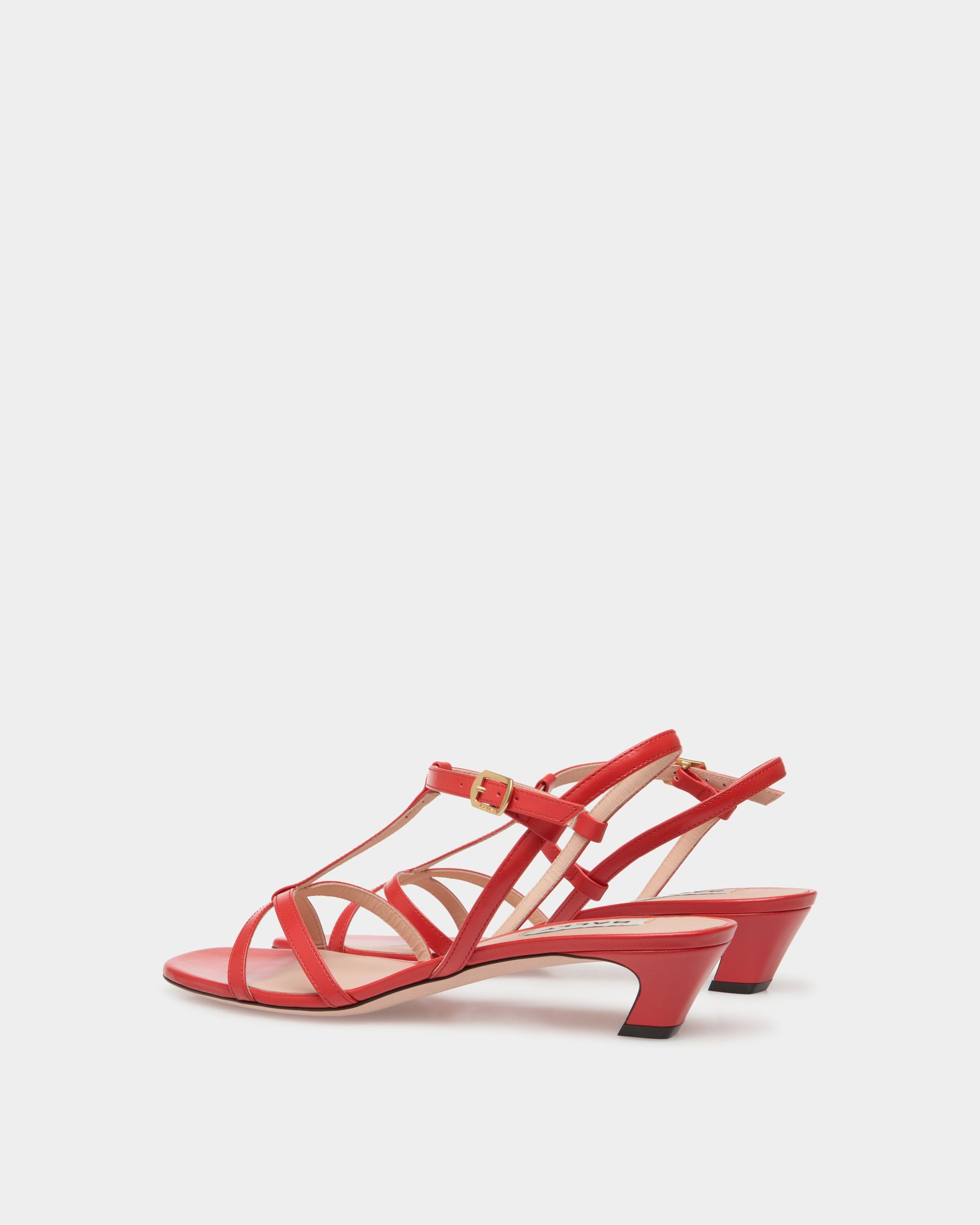 Sylt Sandal In Red Leather - Damen - Bally - 03