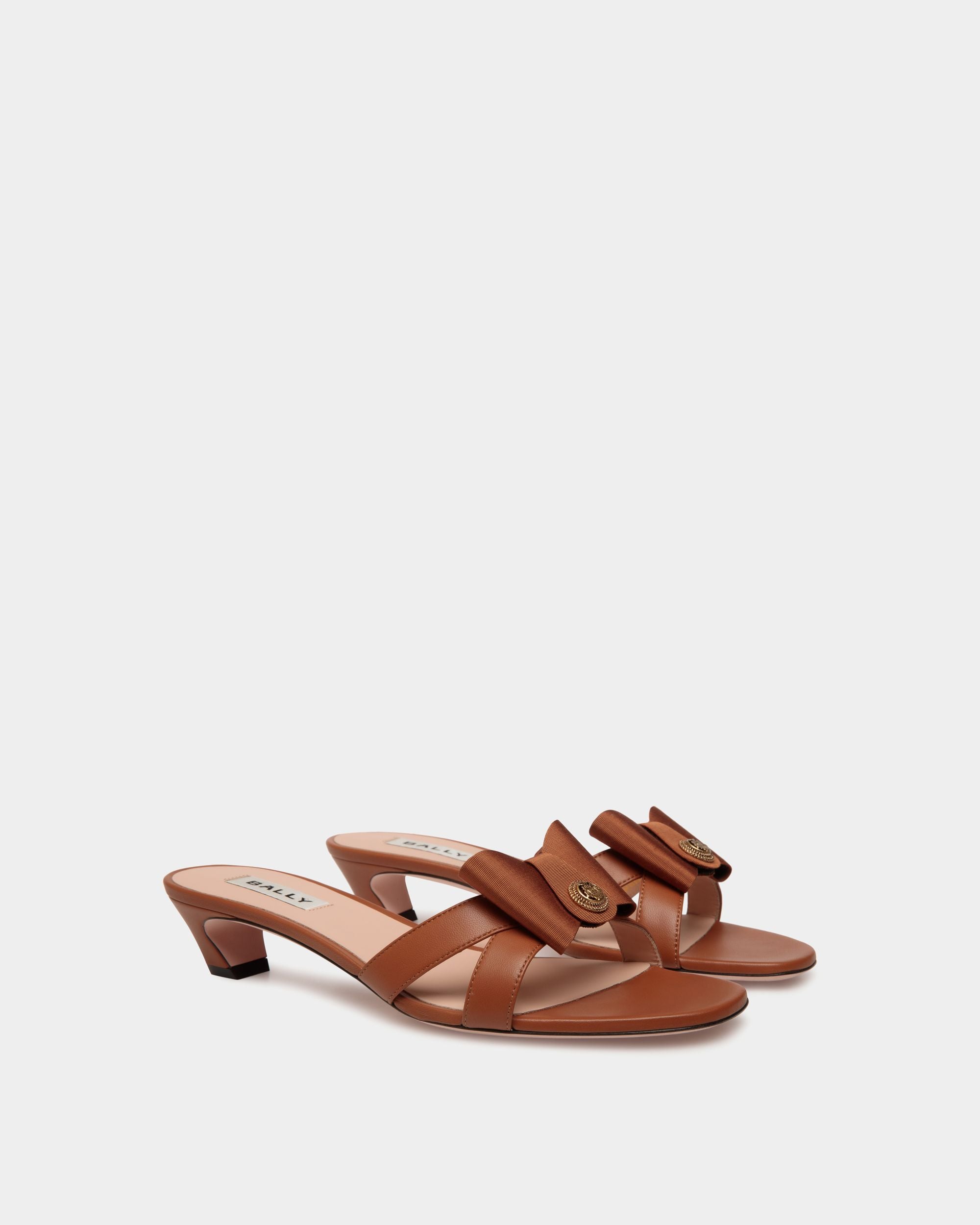 B-Bow Sandale Aus Leder In Braun - Damen - Bally - 03