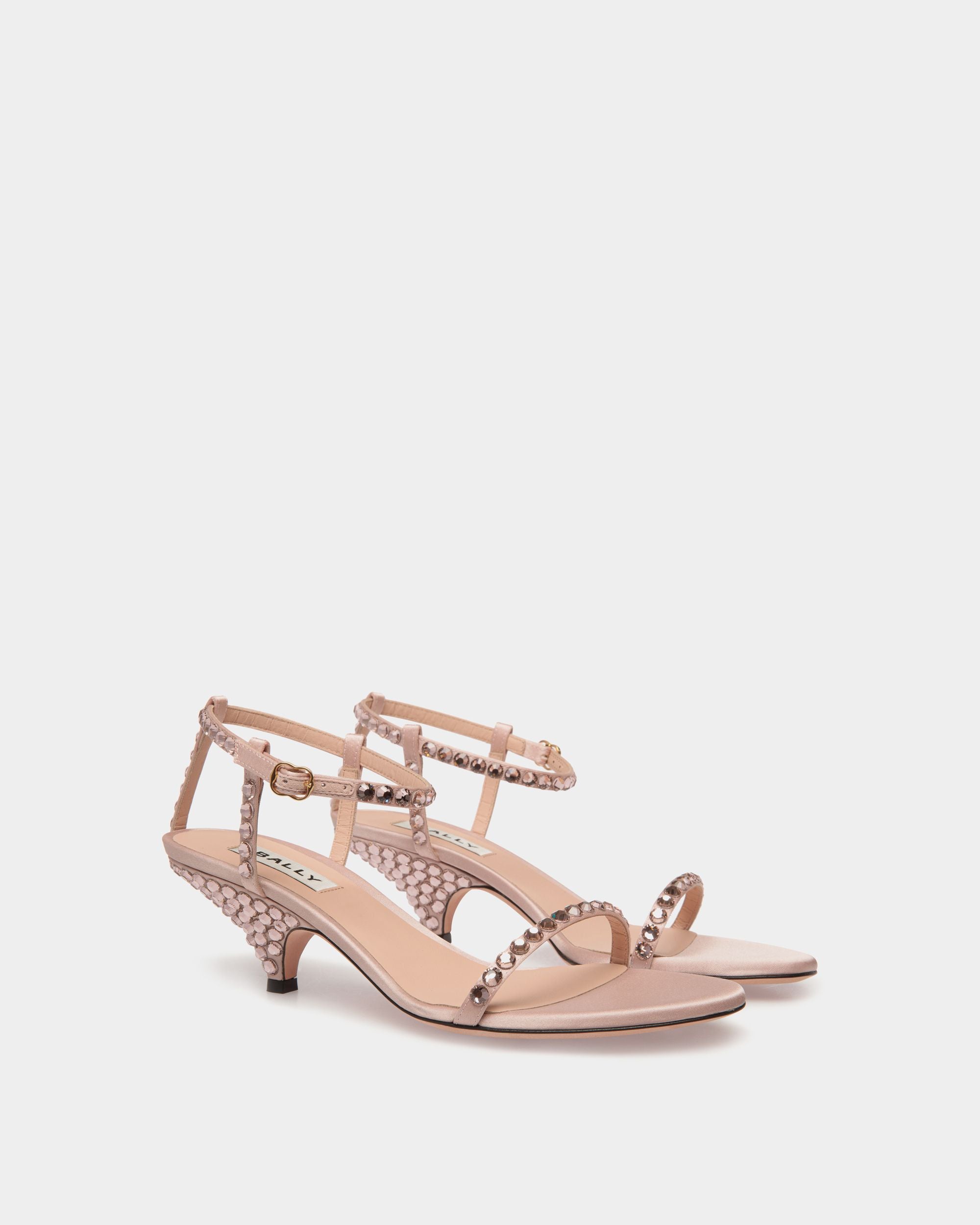 Katy Sandale Mit Absatz Aus Stoff In Light Pink Mit Kristallen - Damen - Bally - 02