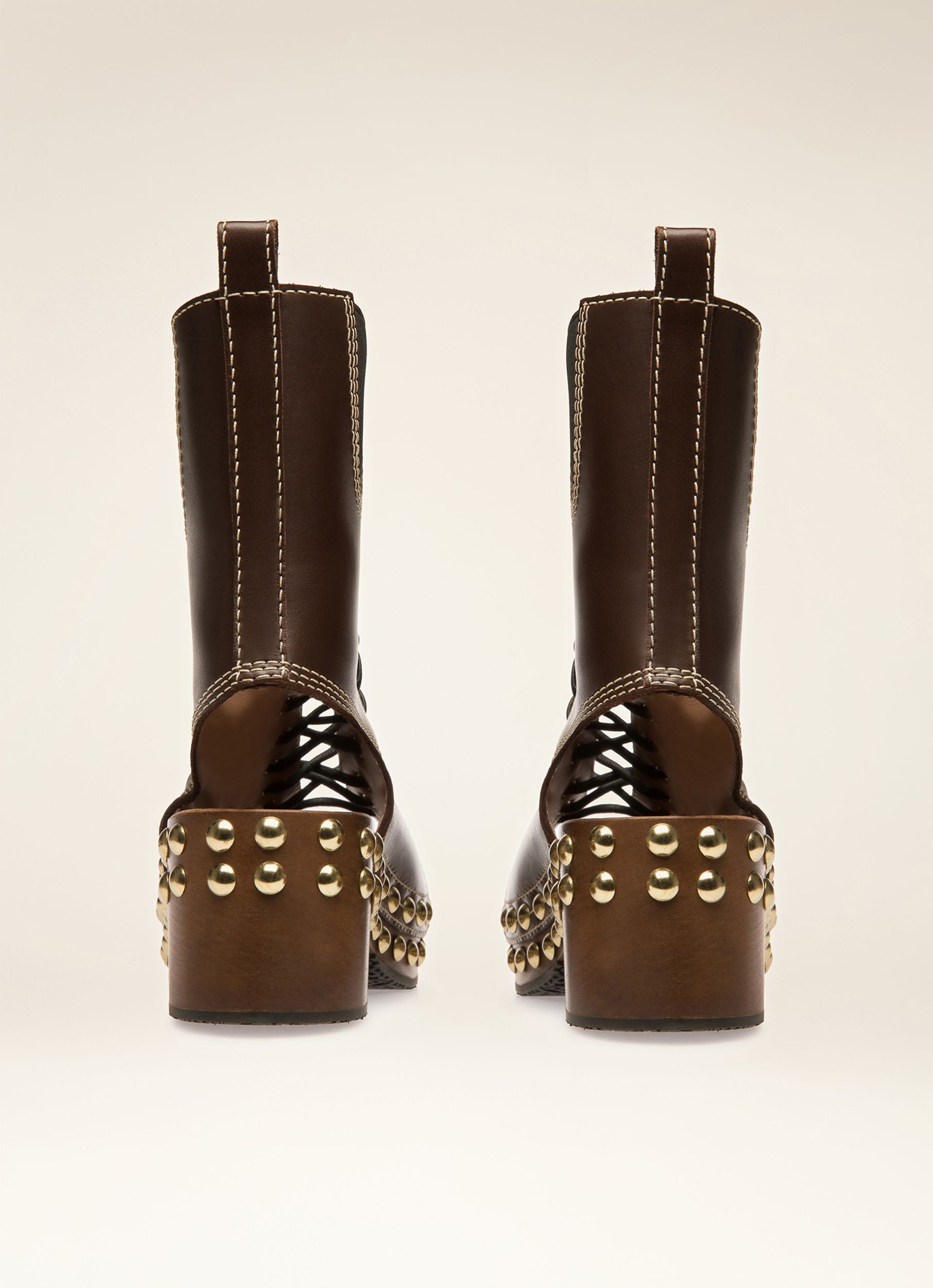 Bally Clog Stiefel Aus Leder In Ebenholzschwarz - Damen - Bally - 03
