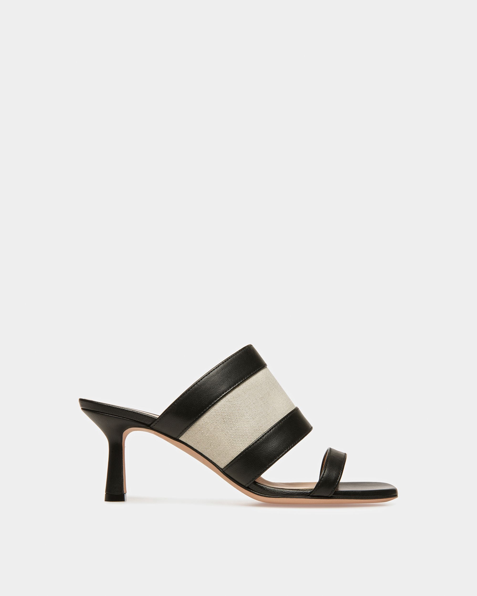 Bianka Mule Aus Canvas Und Leder In Natur Und Schwarz - Damen - Bally - 01