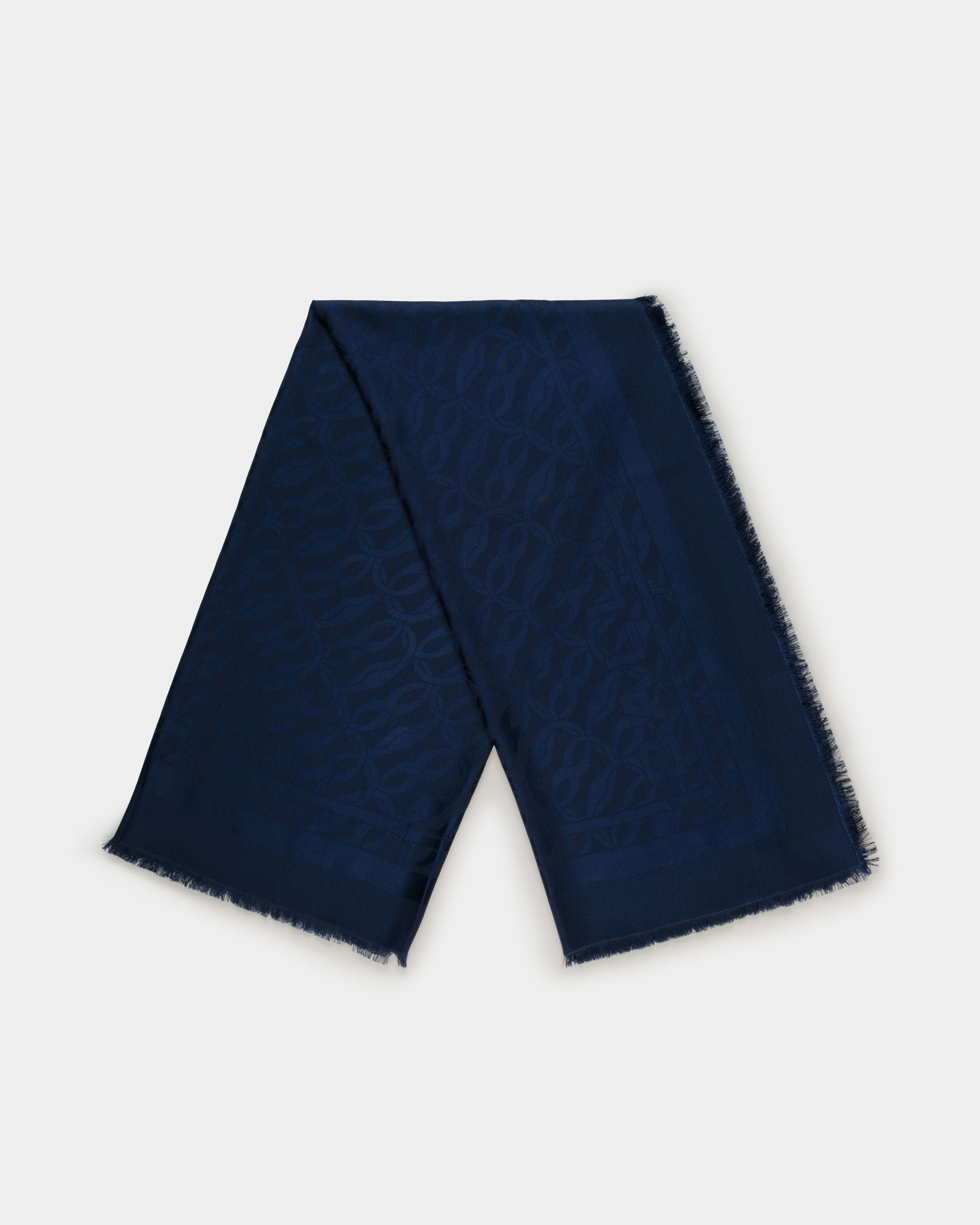 Scarf Scarf In Blue Silk - Damen - Bally - 01