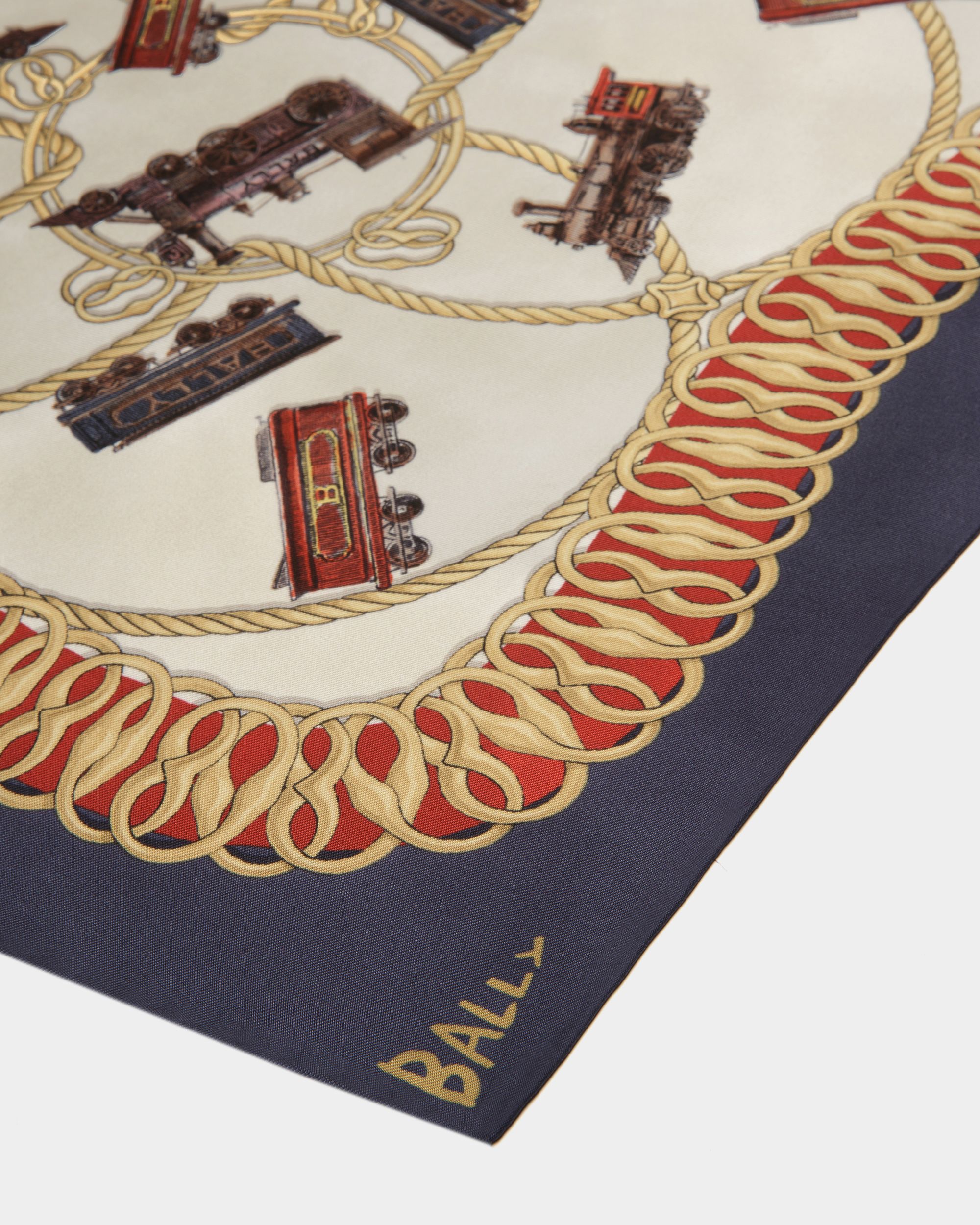 Halstuch mit Train-Print Aus mehrfarbiger Seide - Damen - Bally - 03