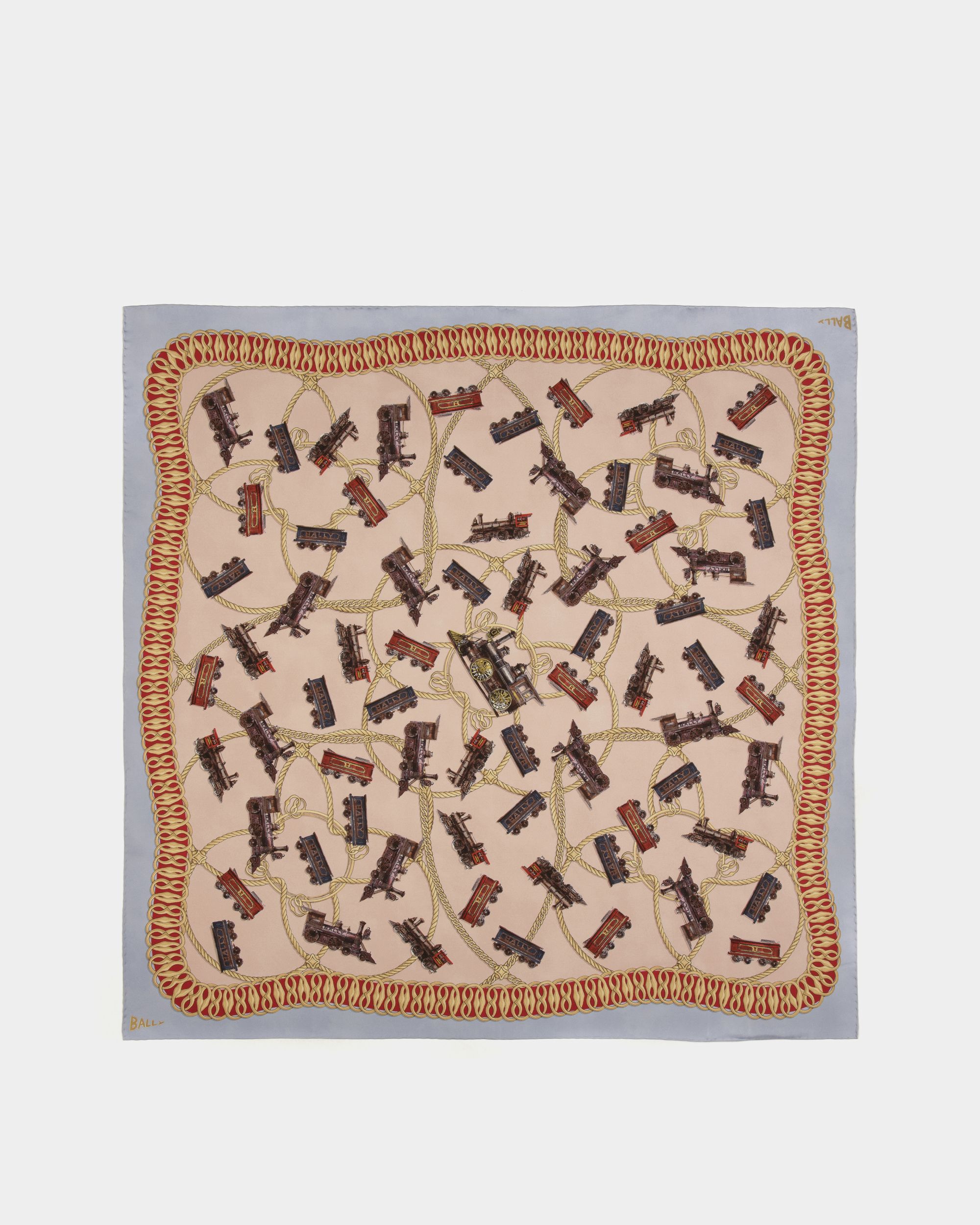Halstuch mit Train-Print Aus mehrfarbiger Seide - Damen - Bally - 01
