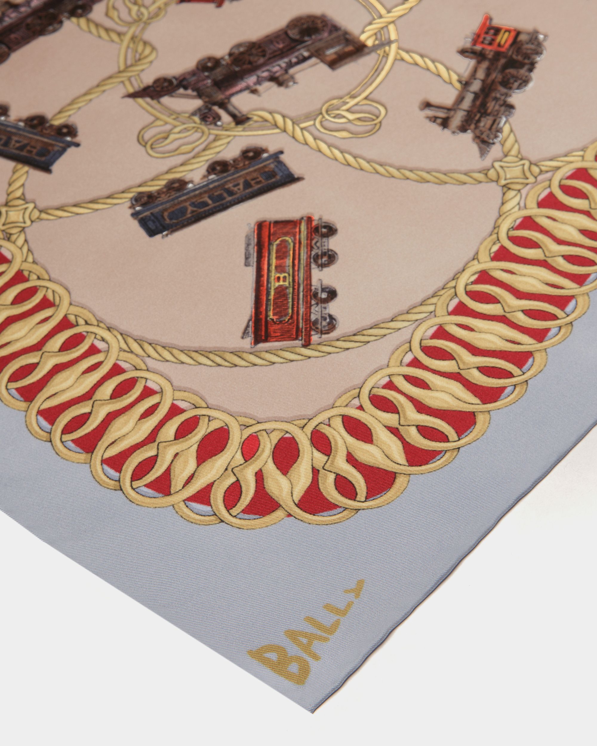 Halstuch mit Train-Print Aus mehrfarbiger Seide - Damen - Bally - 02