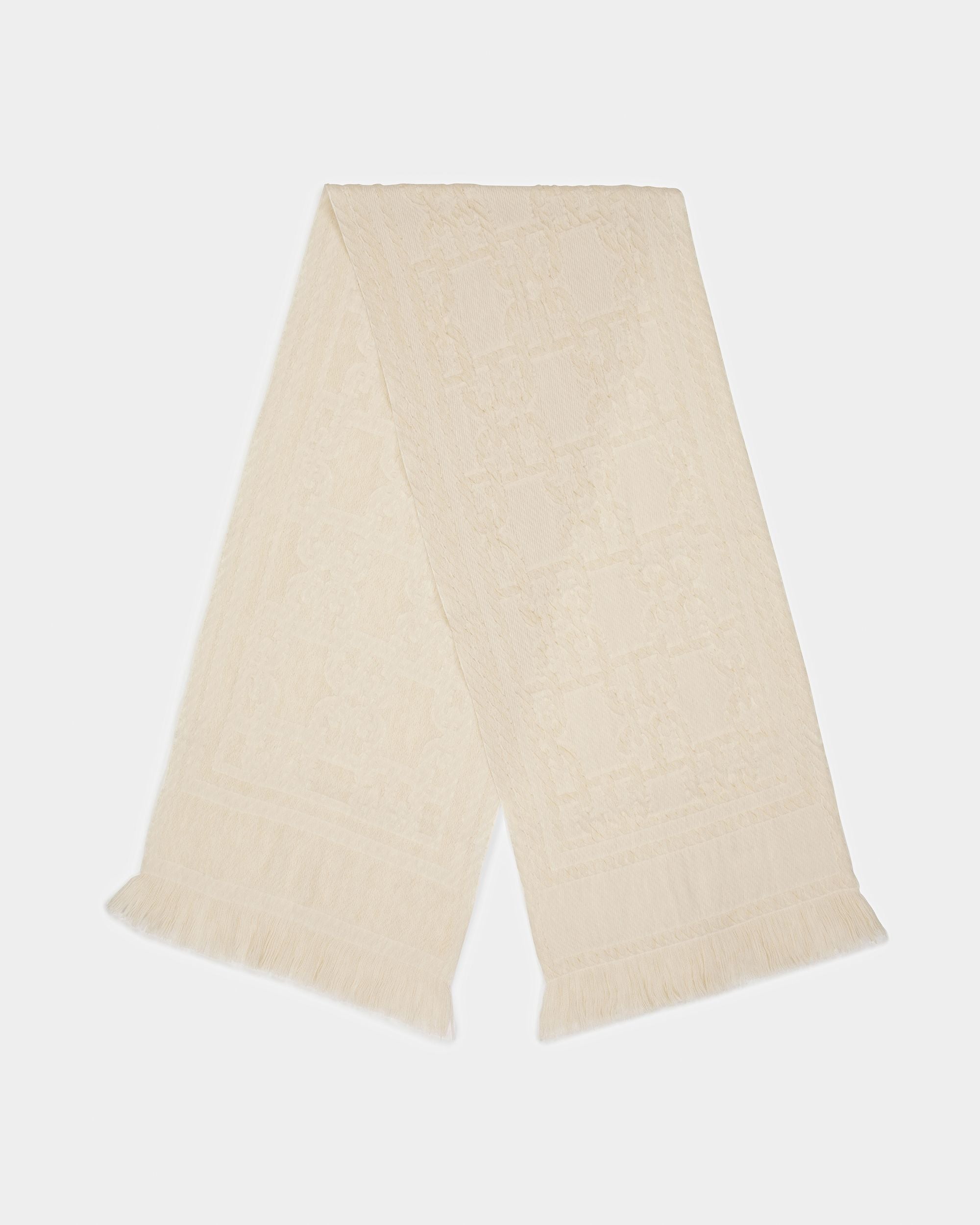 Jacquardschal Schal Aus Wolle Und Seide In Knochen - Damen - Bally - 01